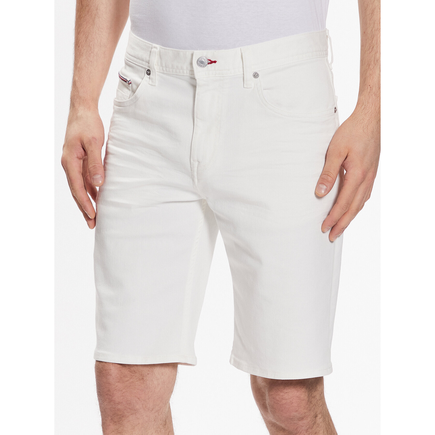 Tommy Hilfiger Дънкови шорти Brooklyn MW0MW32052 Бял Slim Fit - Pepit.bg