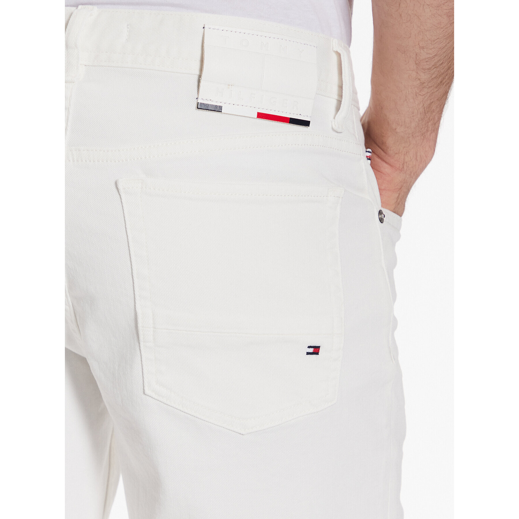 Tommy Hilfiger Дънкови шорти Brooklyn MW0MW32052 Бял Slim Fit - Pepit.bg