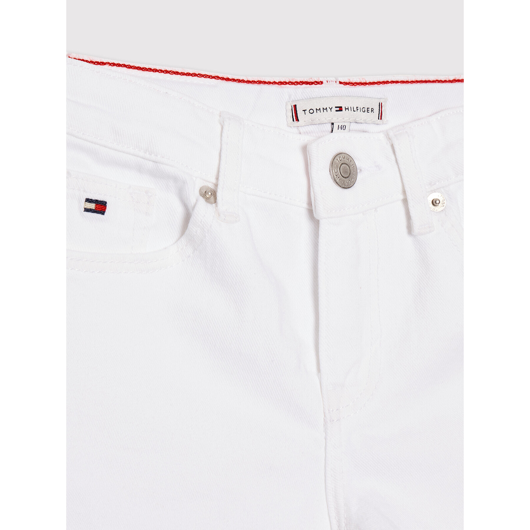 Tommy Hilfiger Дънкови шорти Nora KG0KG06563 Бял Skinny Fit - Pepit.bg