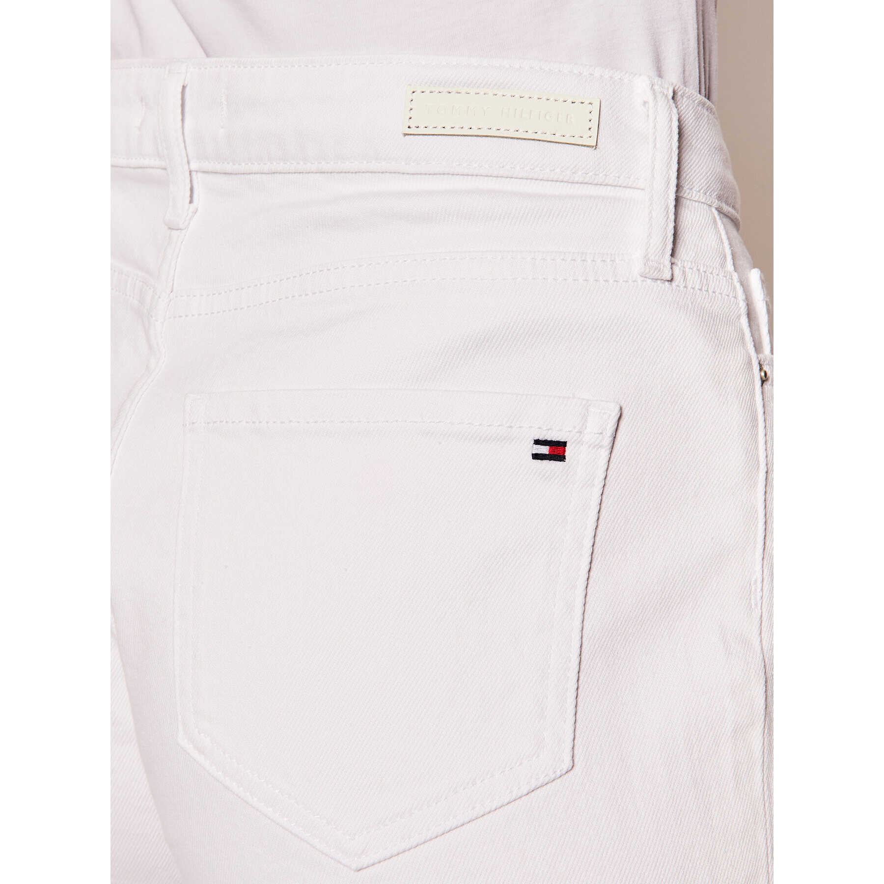 Tommy Hilfiger Дънкови шорти Rome WW0WW27414 Бял Slim Fit - Pepit.bg
