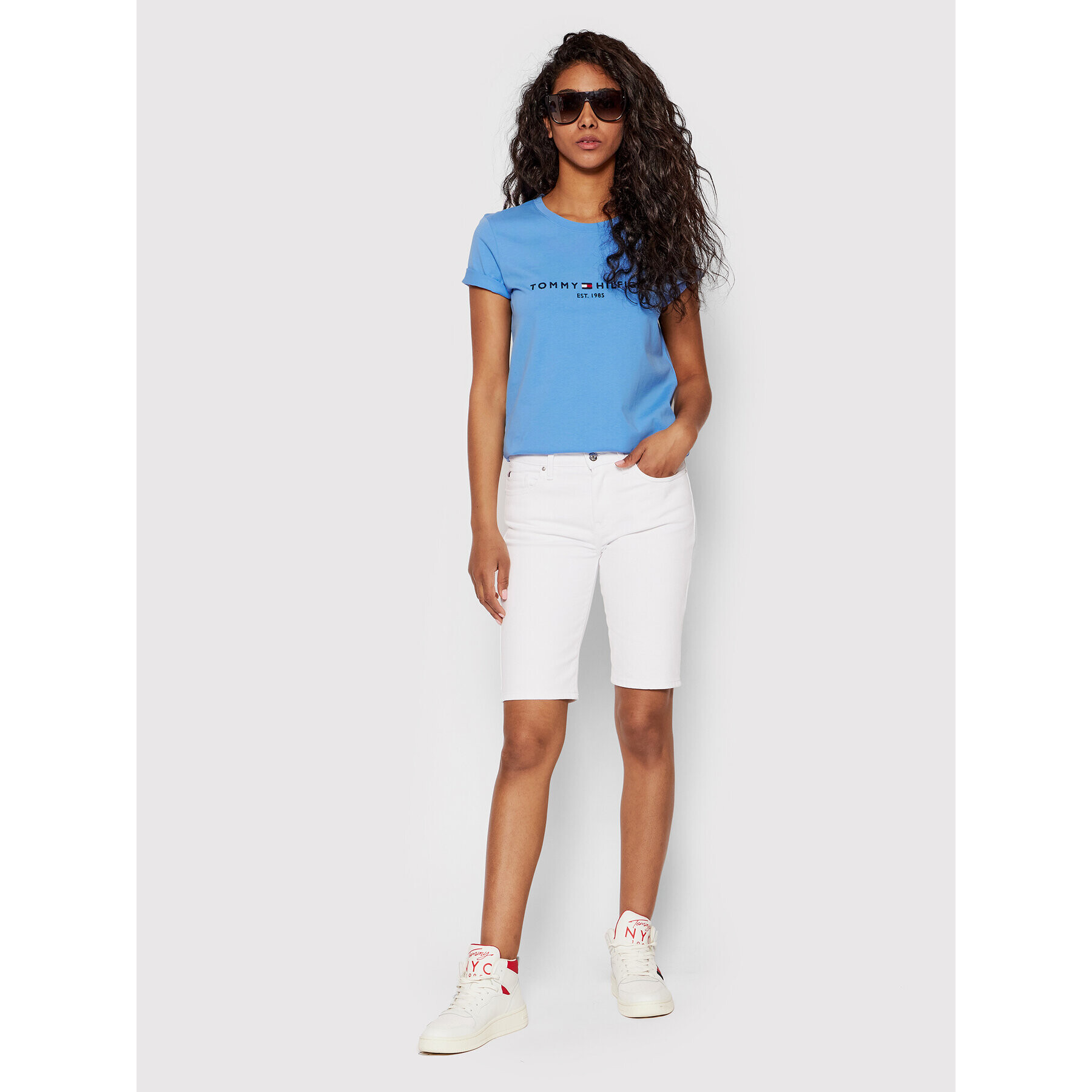 Tommy Hilfiger Дънкови шорти Venice WW0WW33213 Бял Slim Fit - Pepit.bg