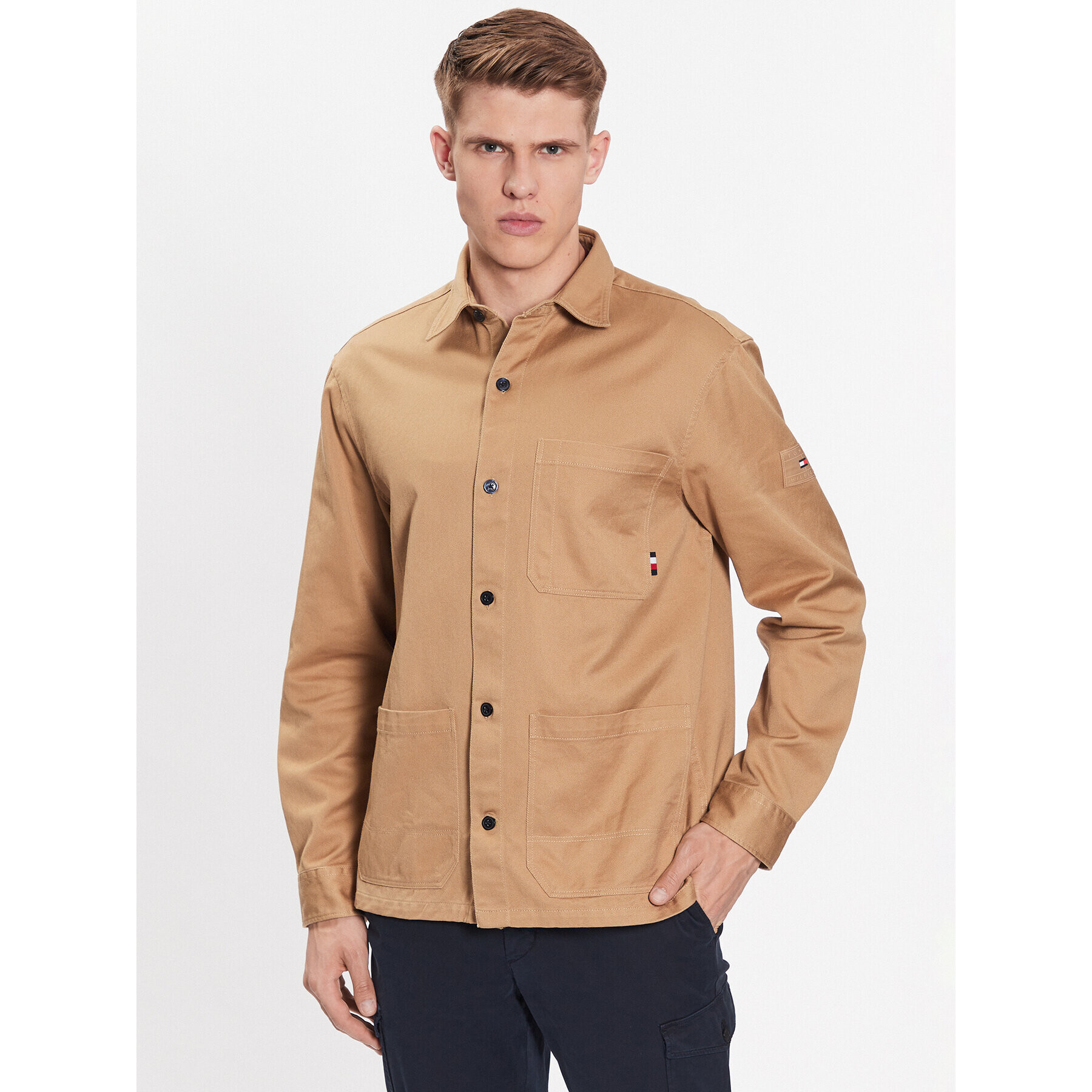 Tommy Hilfiger Дънково яке Solid MW0MW31773 Кафяв Regular Fit - Pepit.bg
