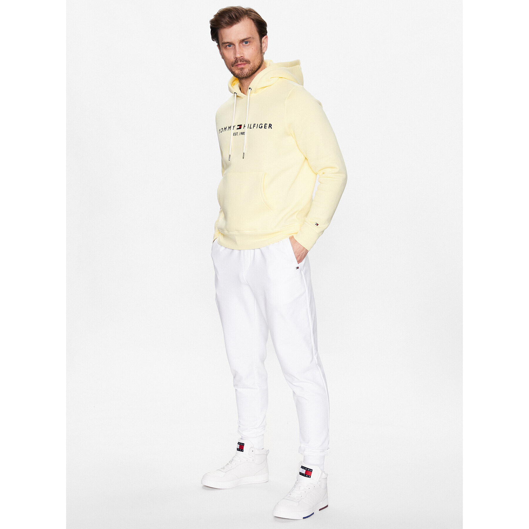 Tommy Hilfiger Долнище анцуг 1985 MW0MW24521 Бял Regular Fit - Pepit.bg
