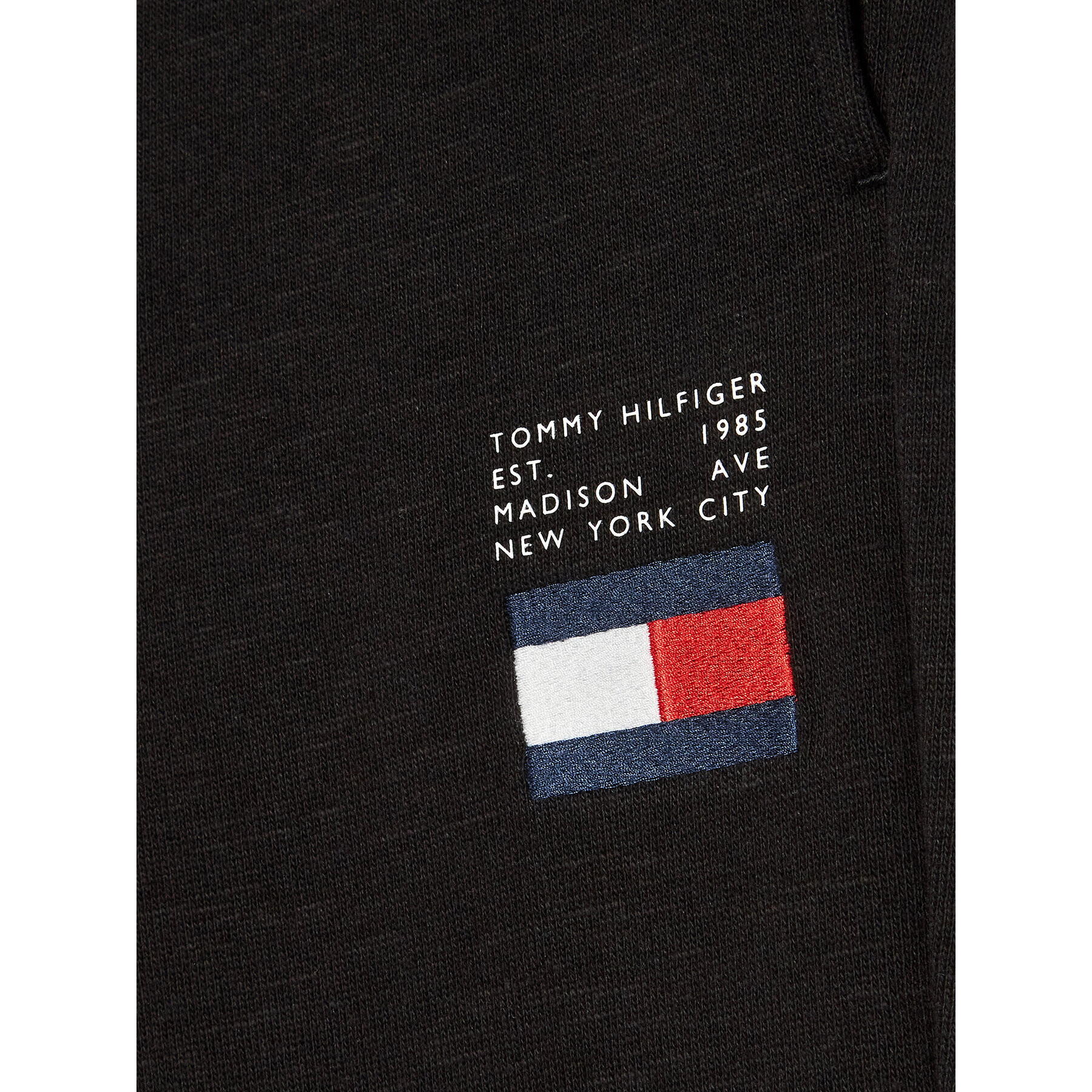 Tommy Hilfiger Долнище анцуг Flag KB0KB07978 M Черен Regular Fit - Pepit.bg