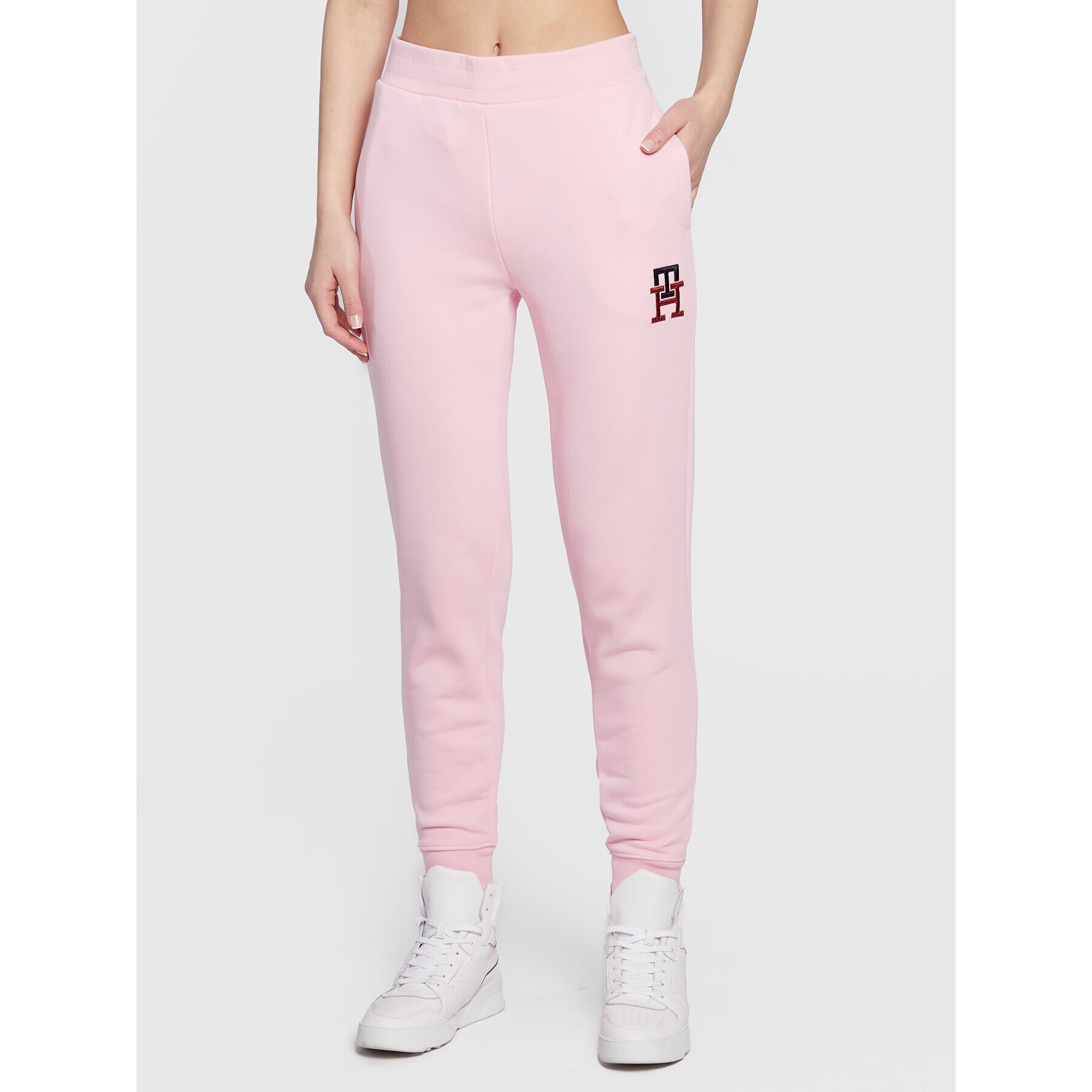Tommy Hilfiger Долнище анцуг Monogram Emb WW0WW37435 Розов Regular Fit - Pepit.bg