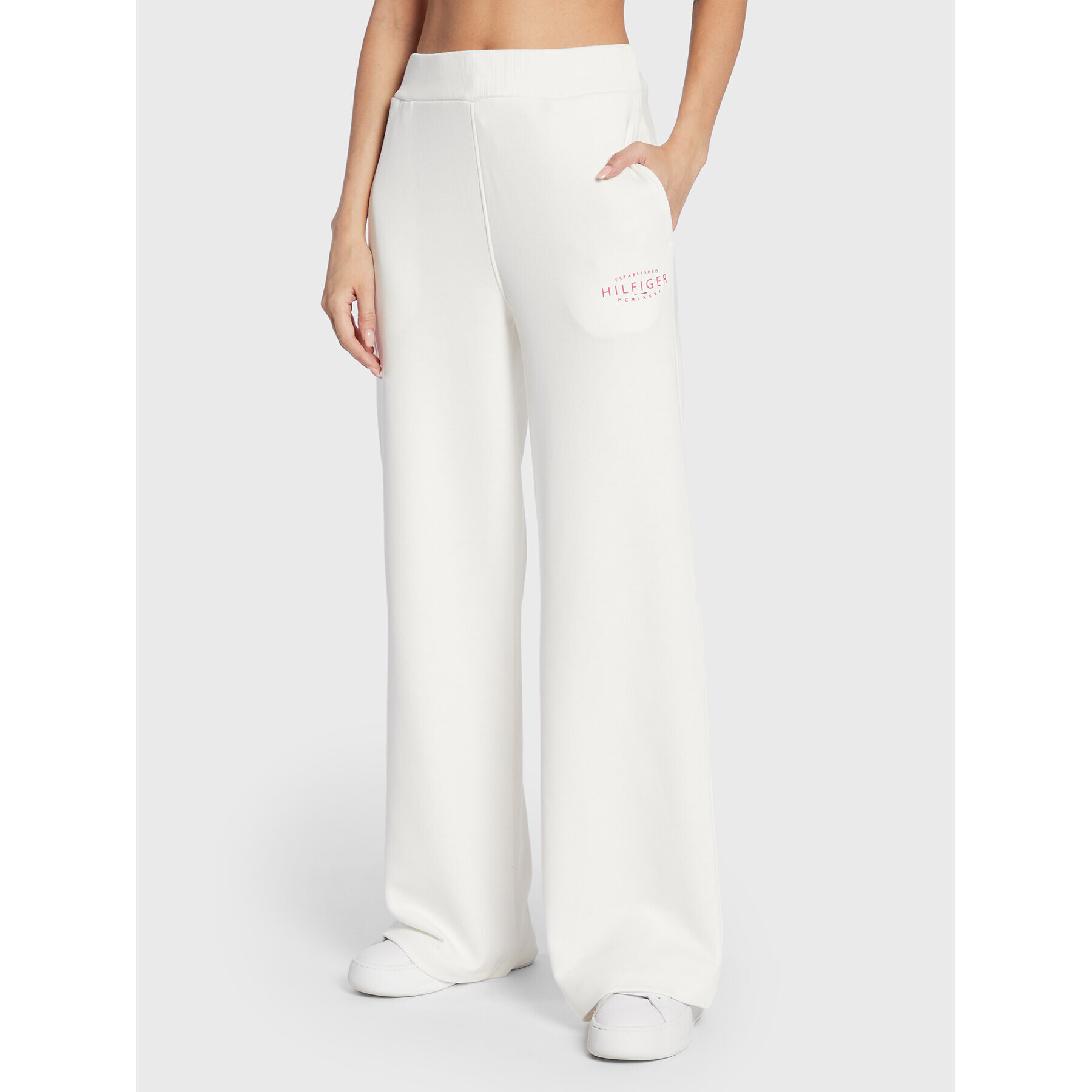 Tommy Hilfiger Долнище анцуг New Branded WW0WW36391 Бял Regular Fit - Pepit.bg