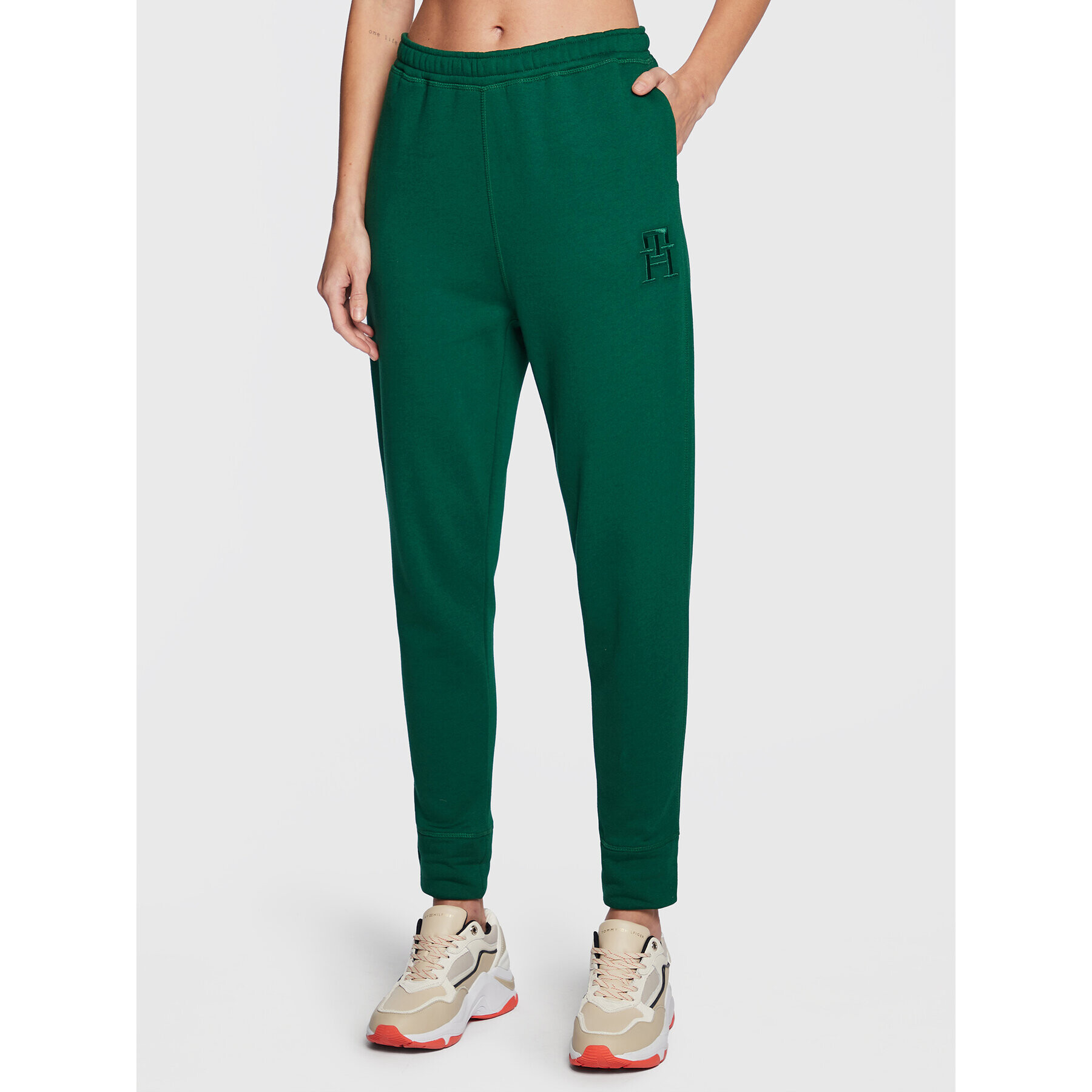 Tommy Hilfiger Долнище анцуг S10S101583 Зелен Relaxed Fit - Pepit.bg