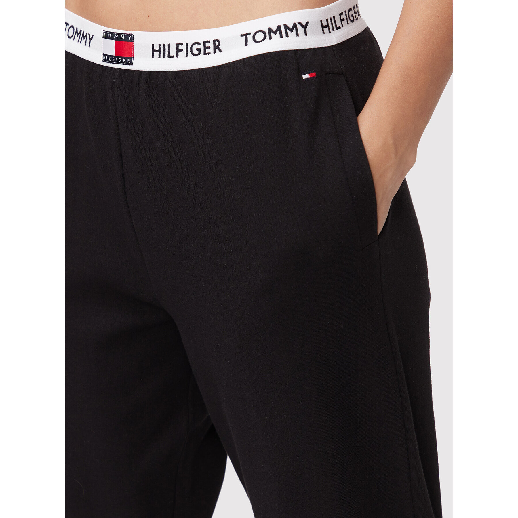 Tommy Hilfiger Долнище на пижама UW0UW02274 Черен Regular Fit - Pepit.bg