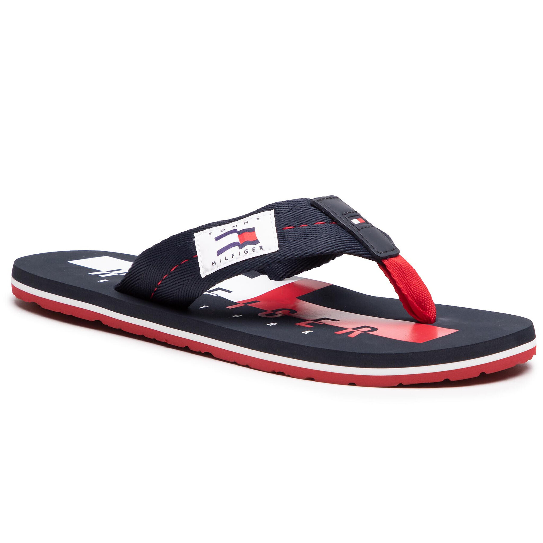 Tommy Hilfiger Джапанки Badge Beach Sandal FM0FM03379 Тъмносин - Pepit.bg