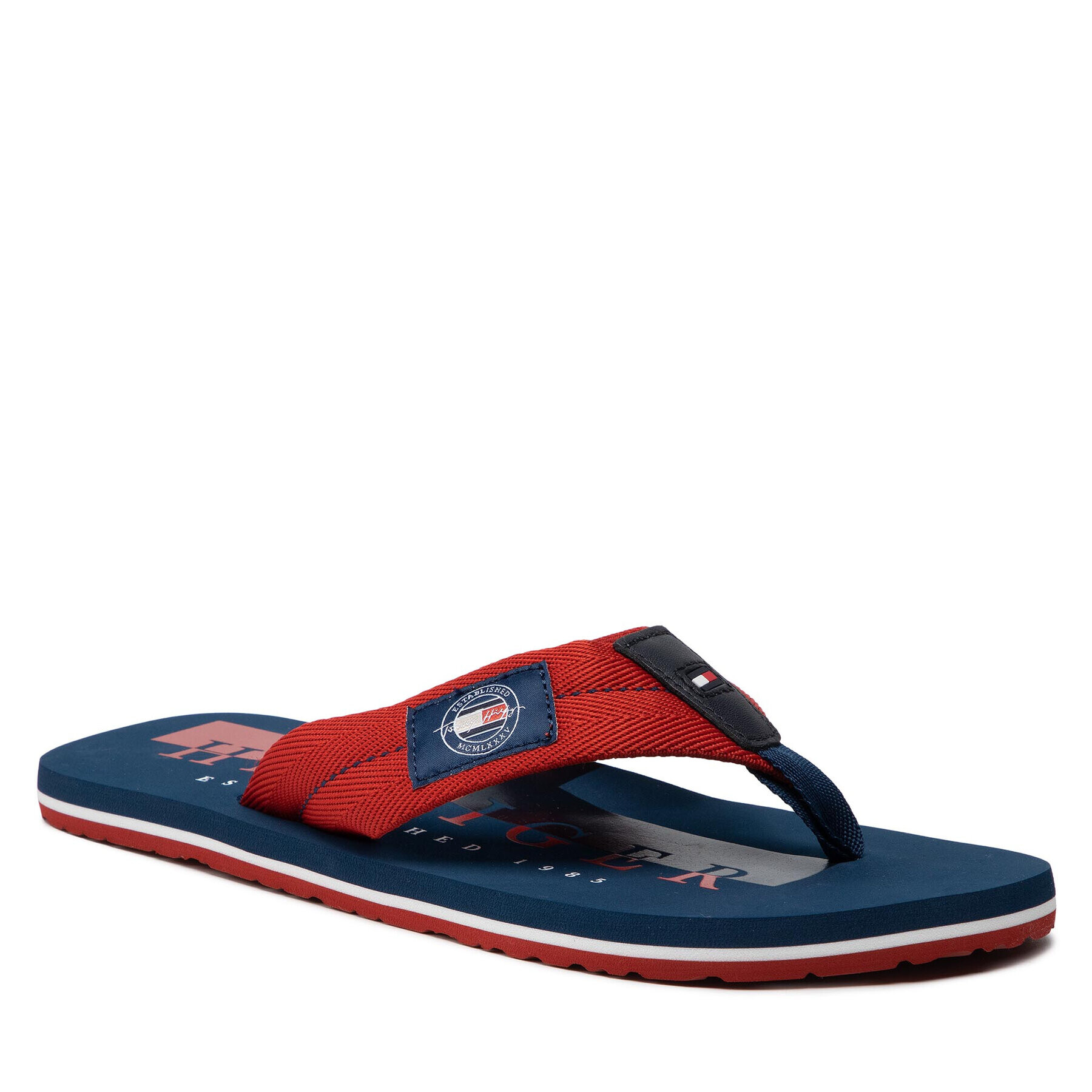 Tommy Hilfiger Джапанки Badge Beach Sandal FM0FM03981 Червен - Pepit.bg