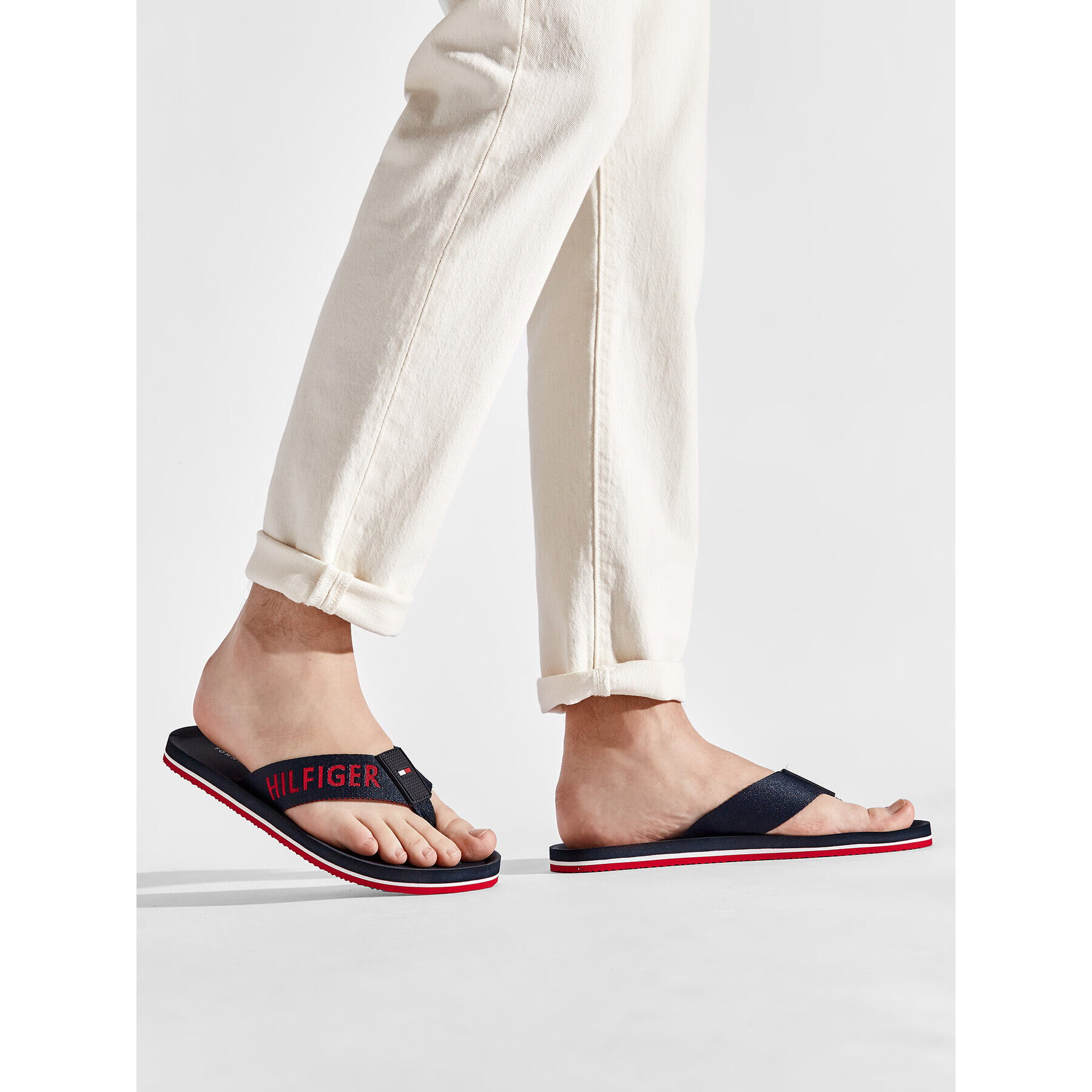 Tommy Hilfiger Джапанки Classic Comfort Beach Sandal FM0FM03985 Тъмносин - Pepit.bg