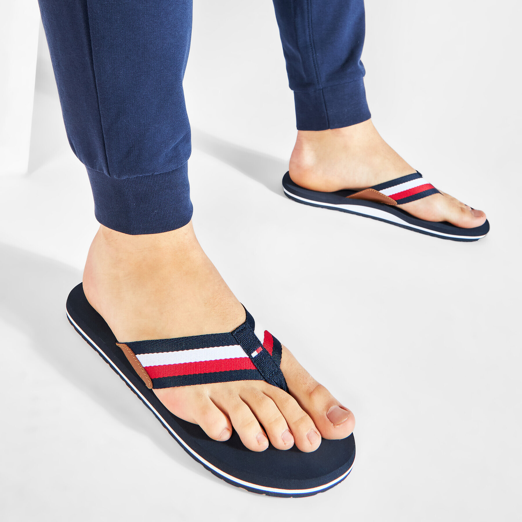 Tommy Hilfiger Джапанки Corporate Hilfiger Beach Sandal FM0FM03380 Тъмносин - Pepit.bg