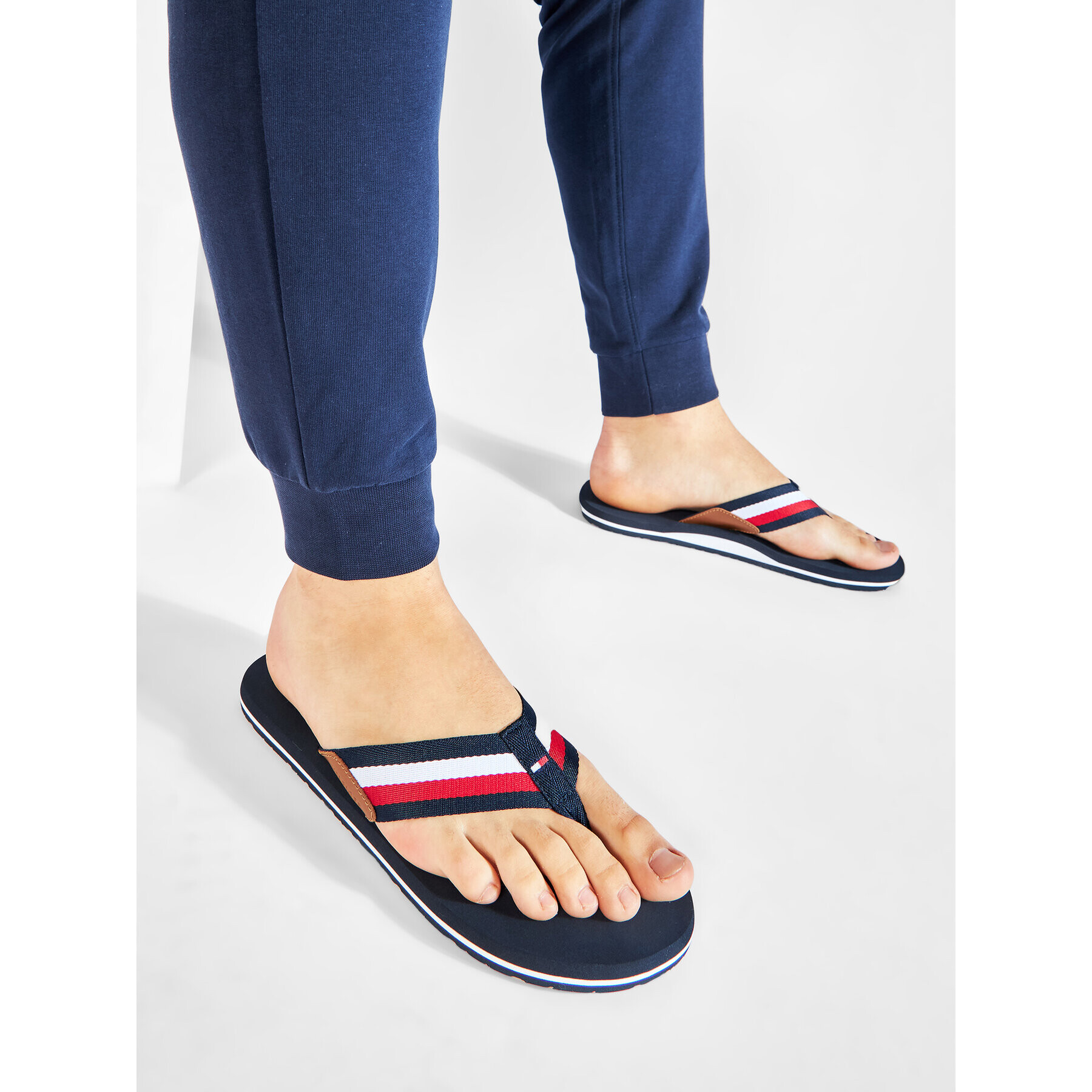 Tommy Hilfiger Джапанки Corporate Hilfiger Beach Sandal FM0FM03380 Тъмносин - Pepit.bg