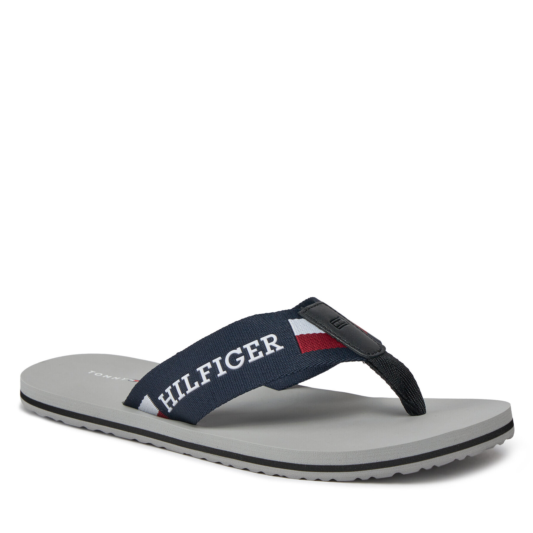 Tommy Hilfiger Джапанки Corporate Monotype Beach Sandal FM0FM04913 Сребрист - Pepit.bg