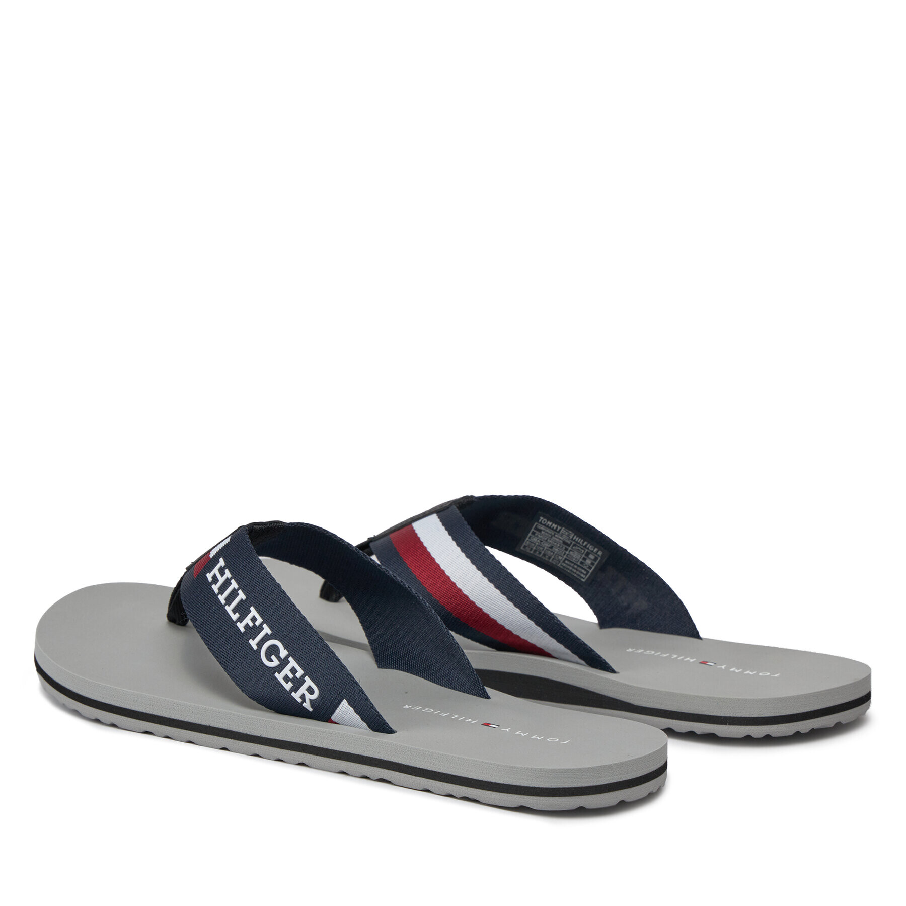 Tommy Hilfiger Джапанки Corporate Monotype Beach Sandal FM0FM04913 Сребрист - Pepit.bg