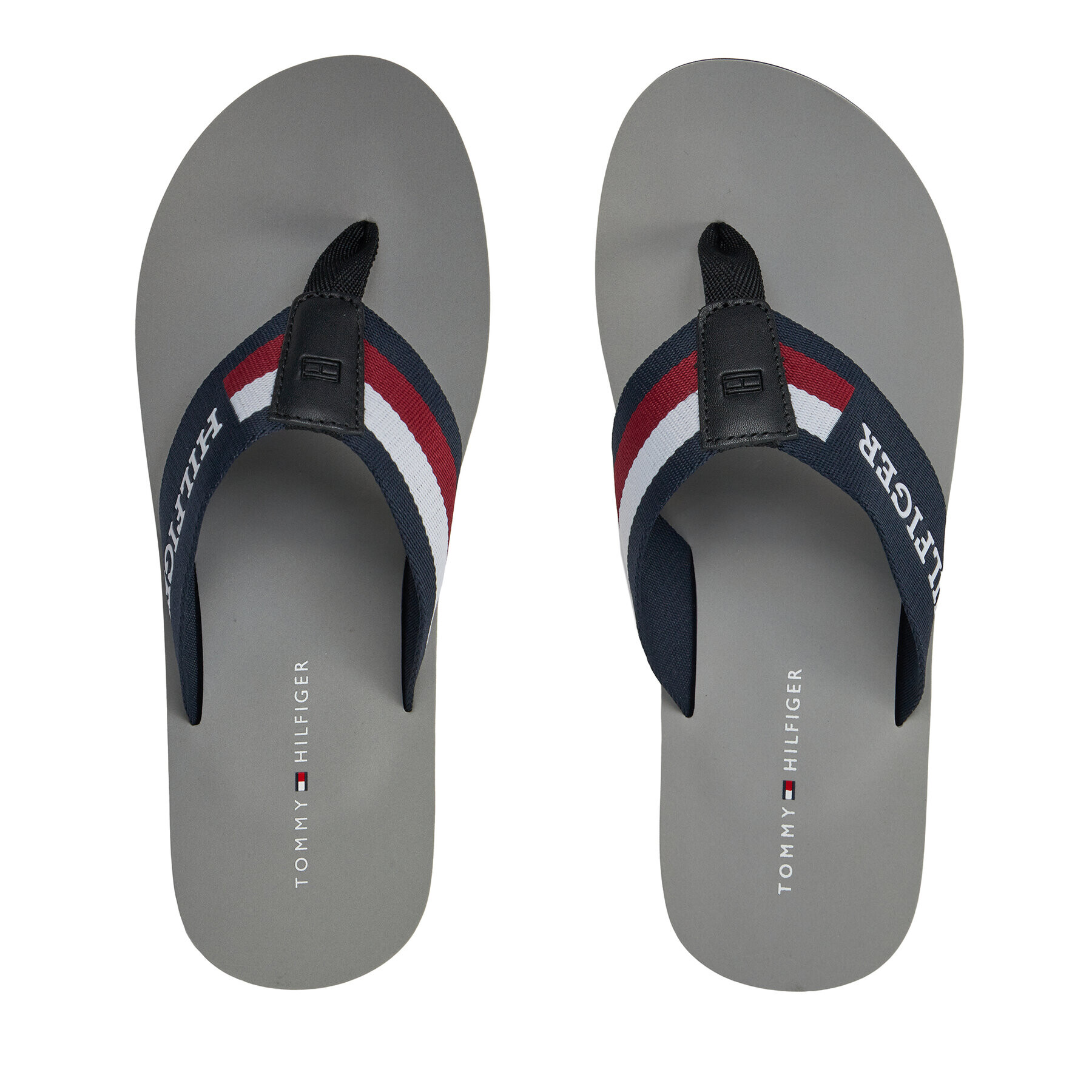 Tommy Hilfiger Джапанки Corporate Monotype Beach Sandal FM0FM04913 Сребрист - Pepit.bg