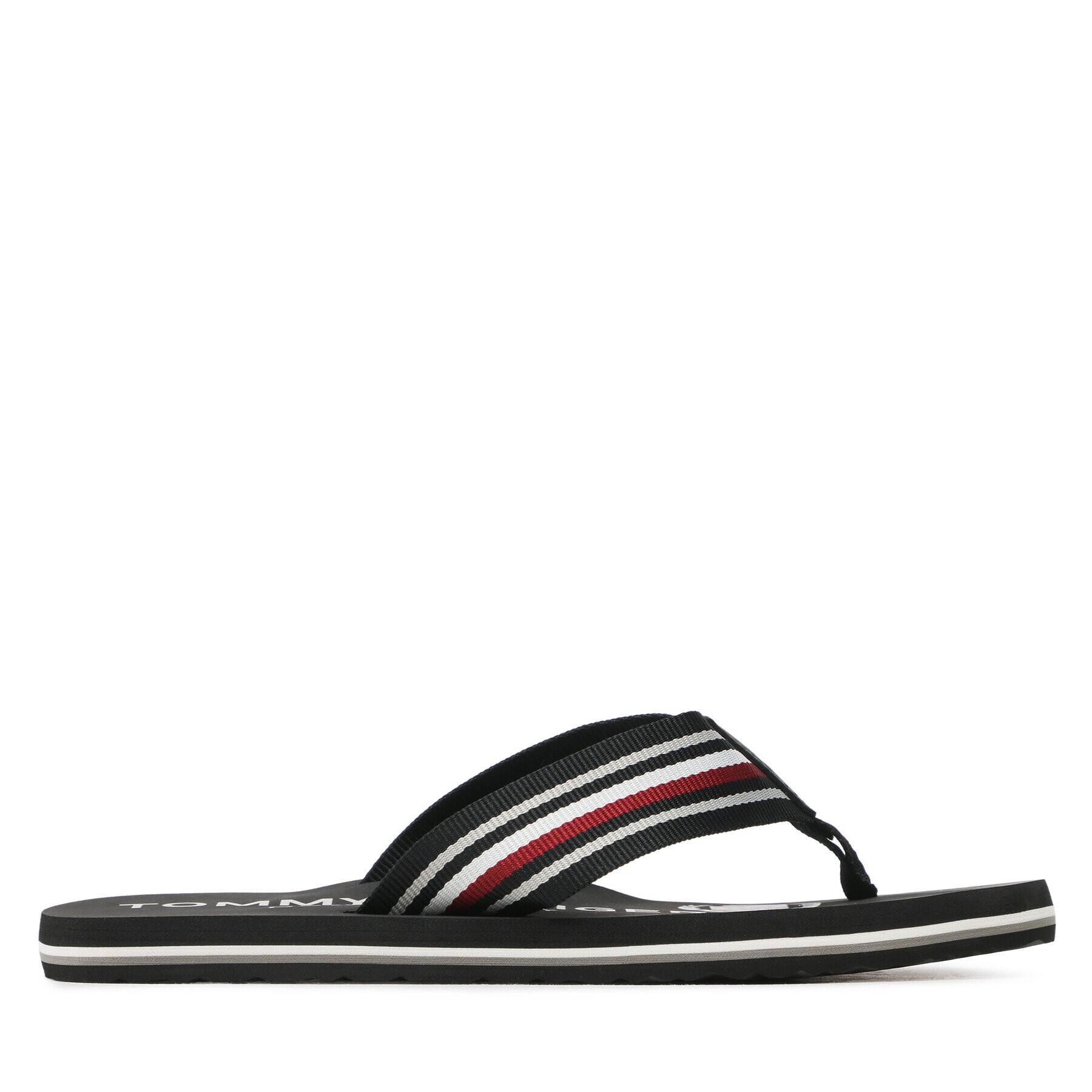 Tommy Hilfiger Джапанки Corporate Stripes Beach Sandal FM0FM04407 Черен - Pepit.bg