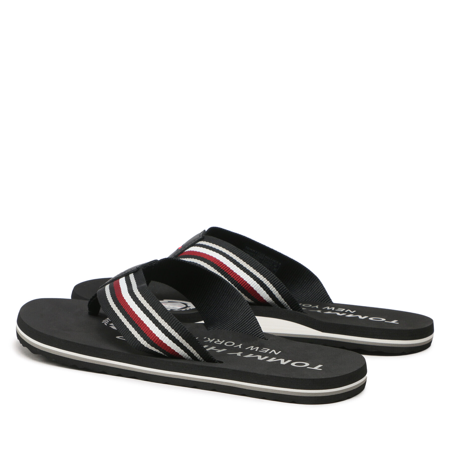 Tommy Hilfiger Джапанки Corporate Stripes Beach Sandal FM0FM04407 Черен - Pepit.bg