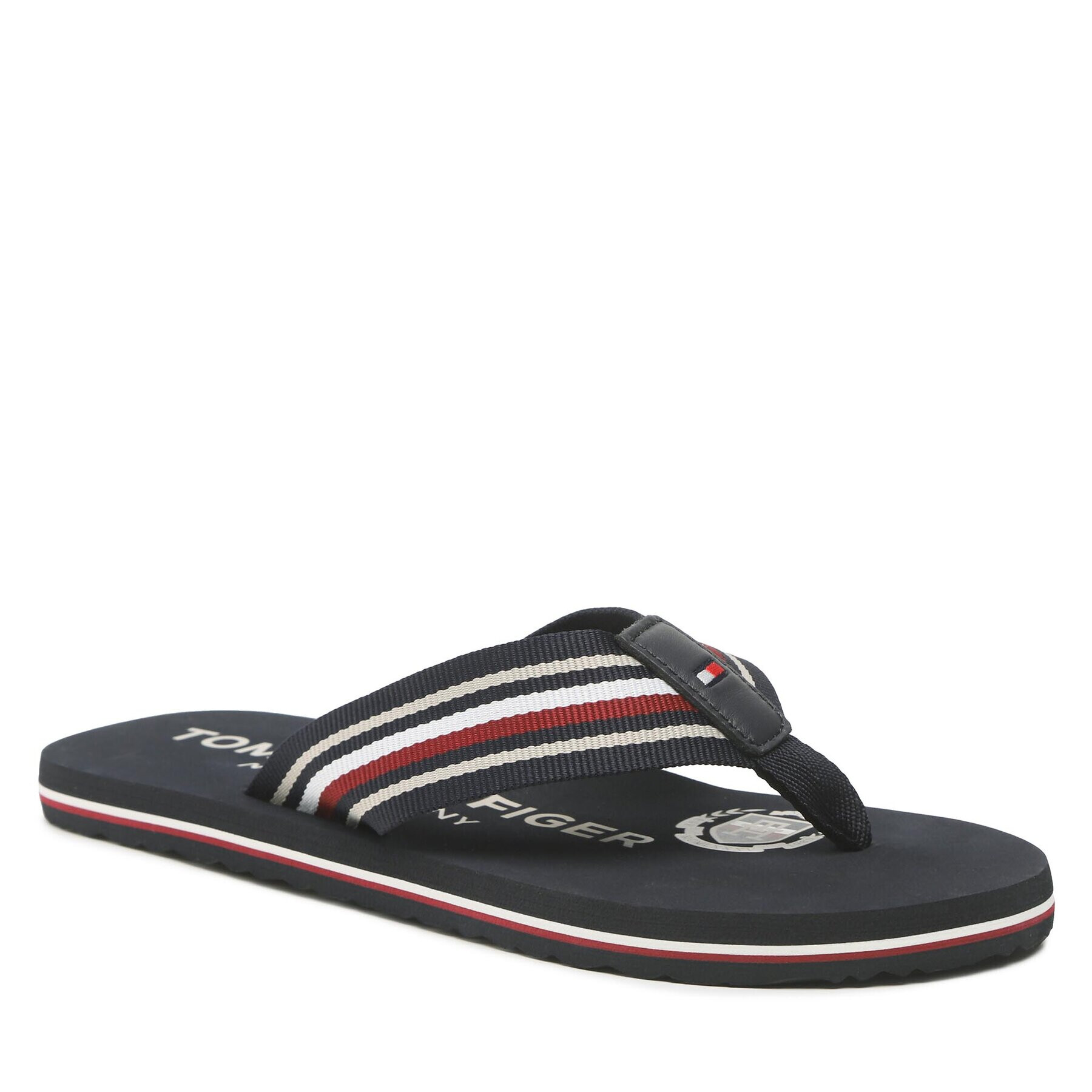 Tommy Hilfiger Джапанки Corporate Stripes Beach Sandal FM0FM04407 Тъмносин - Pepit.bg