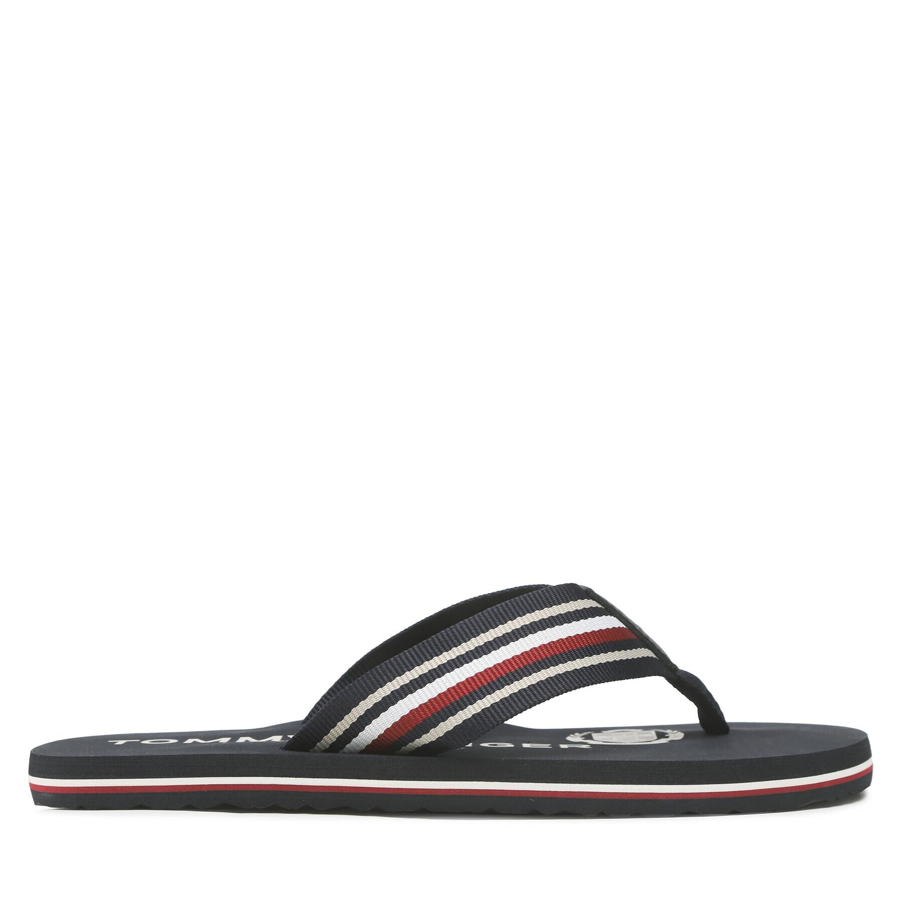 Tommy Hilfiger Джапанки Corporate Stripes Beach Sandal FM0FM04407 Тъмносин - Pepit.bg