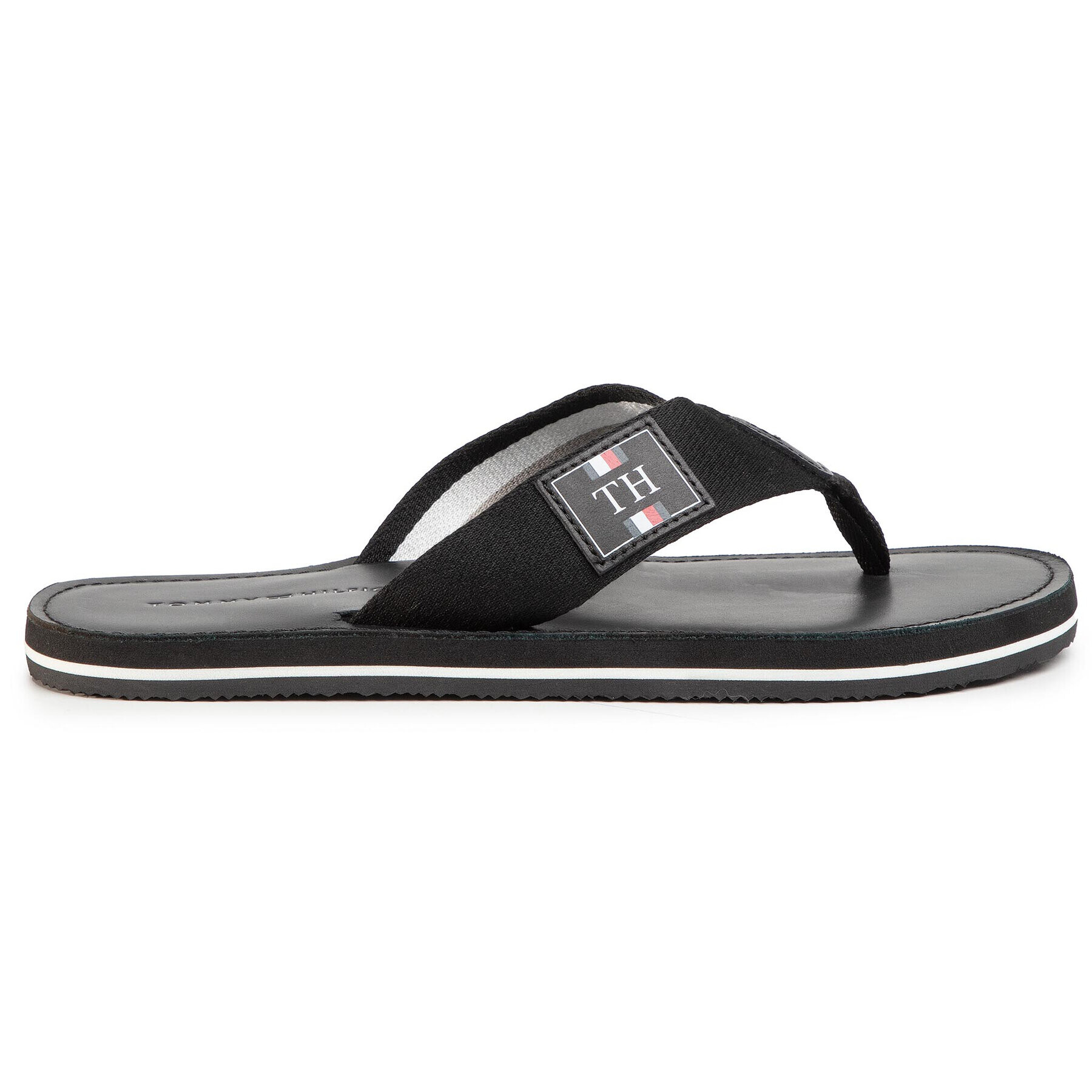 Tommy Hilfiger Джапанки Elevanted Th Leather Beach Sandal FM0FM02692 Черен - Pepit.bg