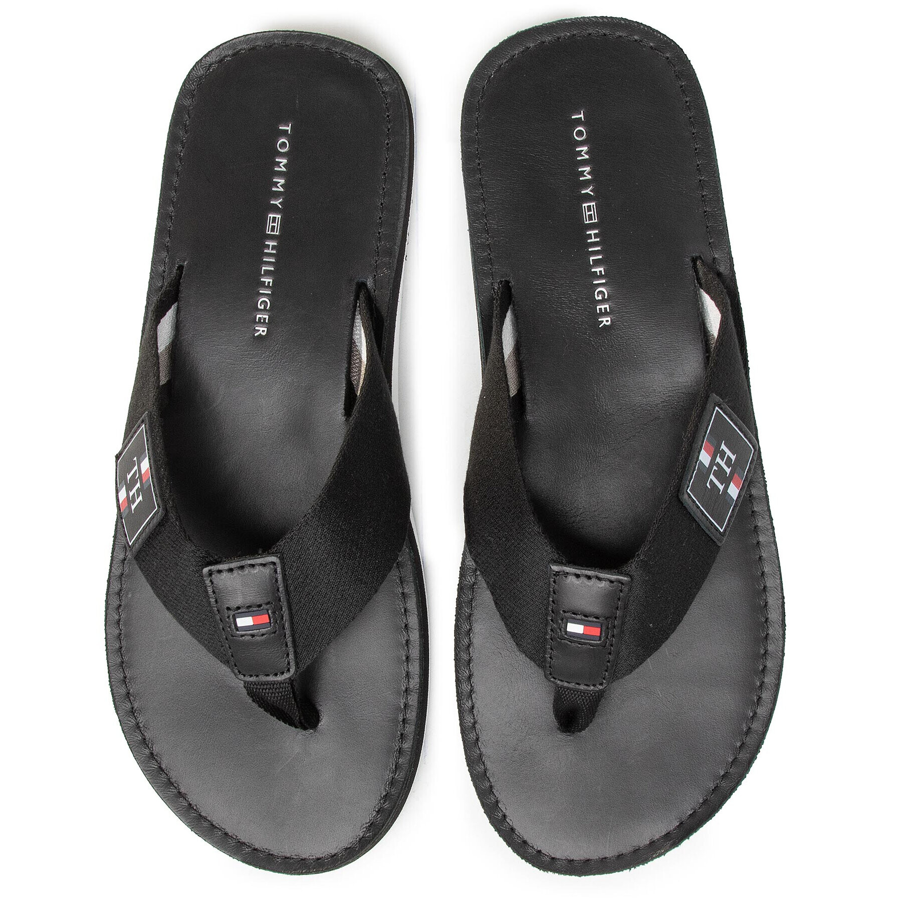 Tommy Hilfiger Джапанки Elevanted Th Leather Beach Sandal FM0FM02692 Черен - Pepit.bg