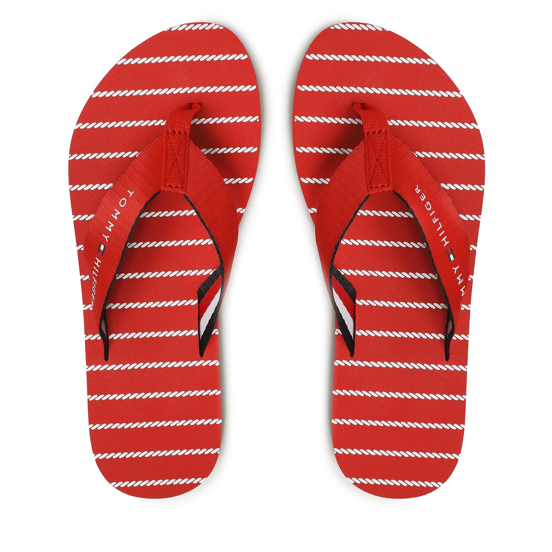 Tommy Hilfiger Джапанки Essential Rope Sandal FW0FW07142 Червен - Pepit.bg