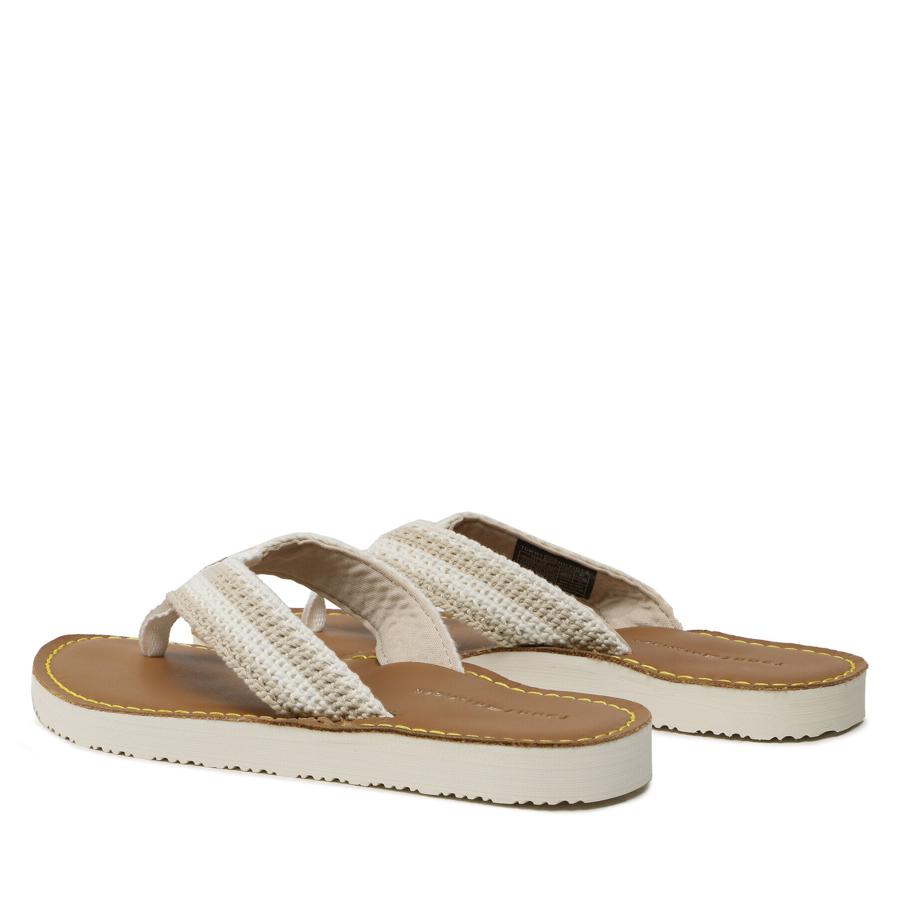 Tommy Hilfiger Джапанки Feminne Crochet Flip Flop FW0FW07261 Екрю - Pepit.bg