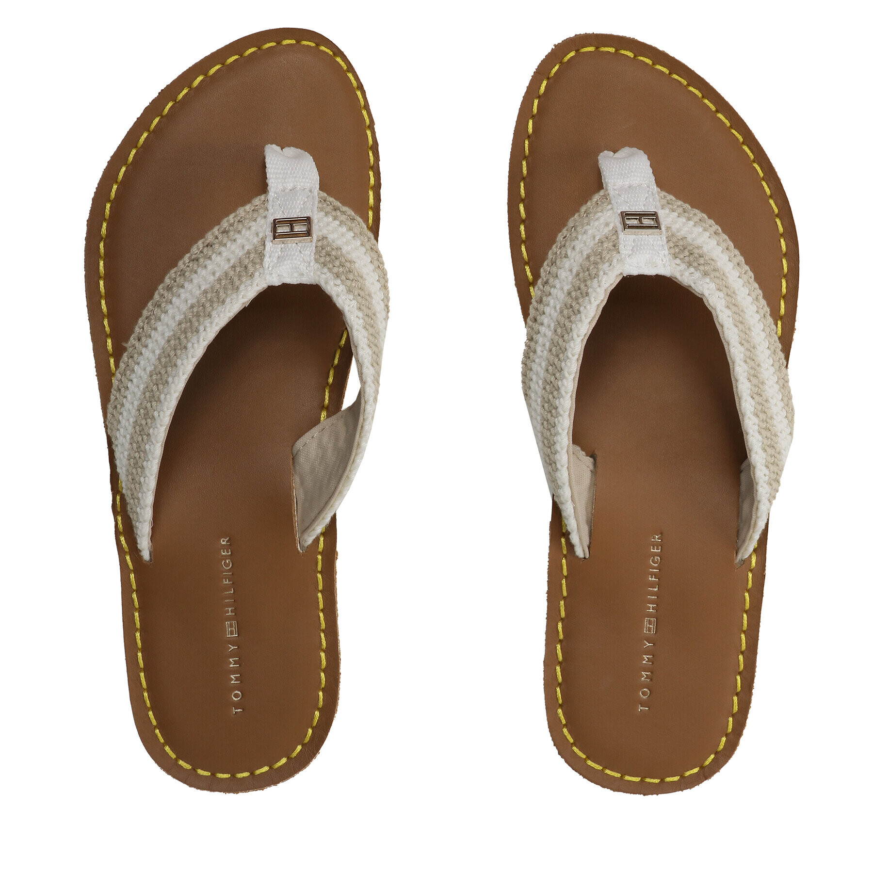 Tommy Hilfiger Джапанки Feminne Crochet Flip Flop FW0FW07261 Екрю - Pepit.bg