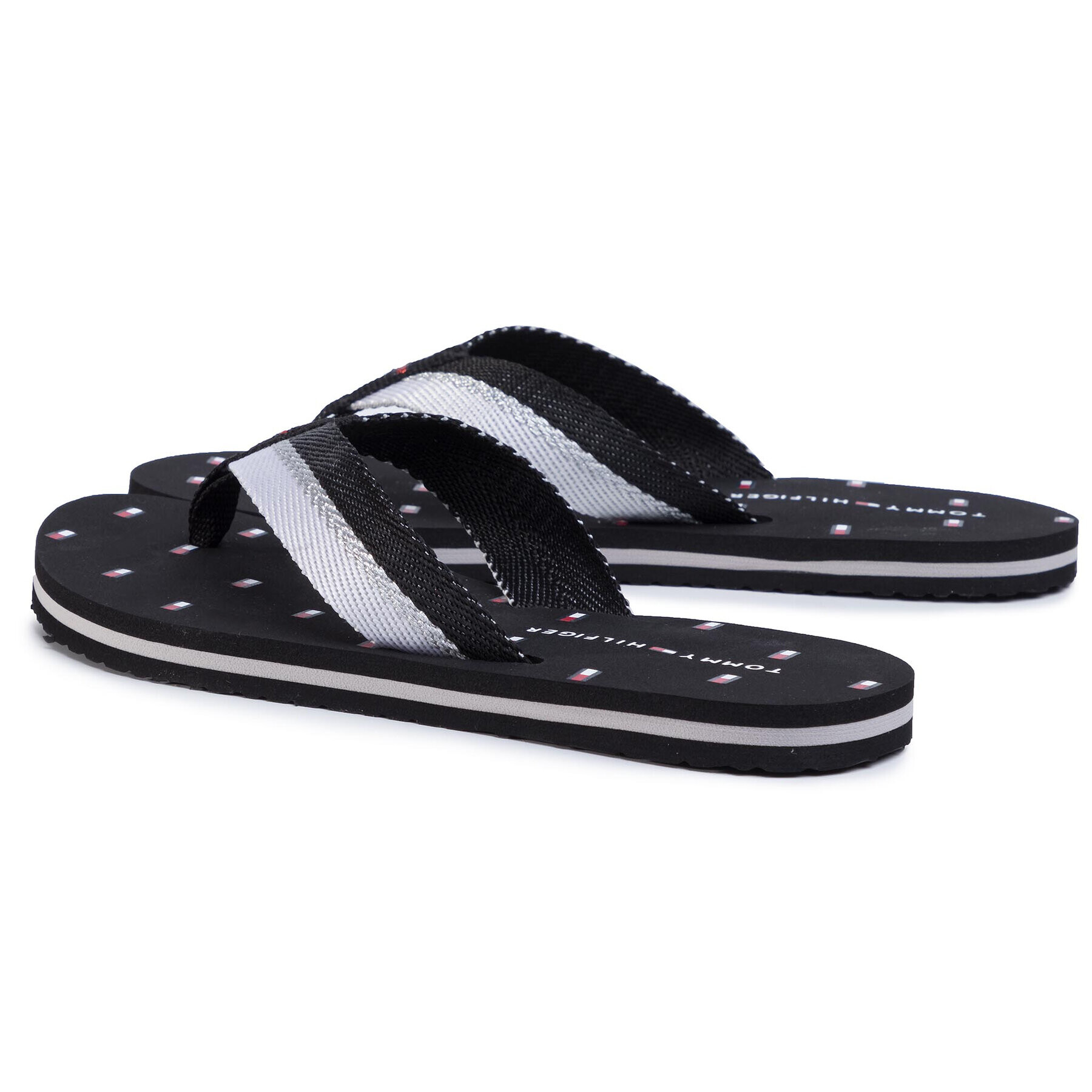 Tommy Hilfiger Джапанки Flag Beach Sandal FW0FW04812 Черен - Pepit.bg