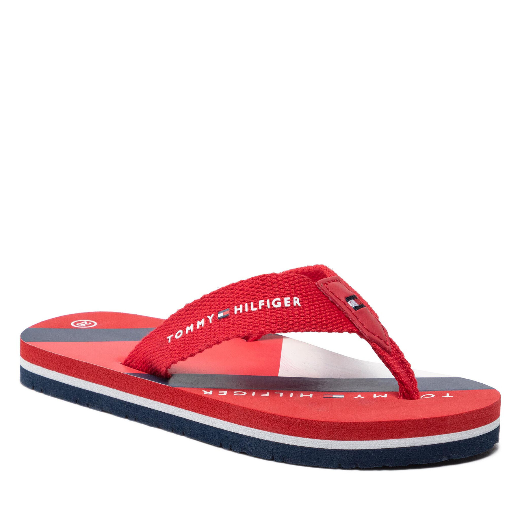 Tommy Hilfiger Джапанки Flag Print Flip Flop T3B8-32267-0058 M Червен - Pepit.bg