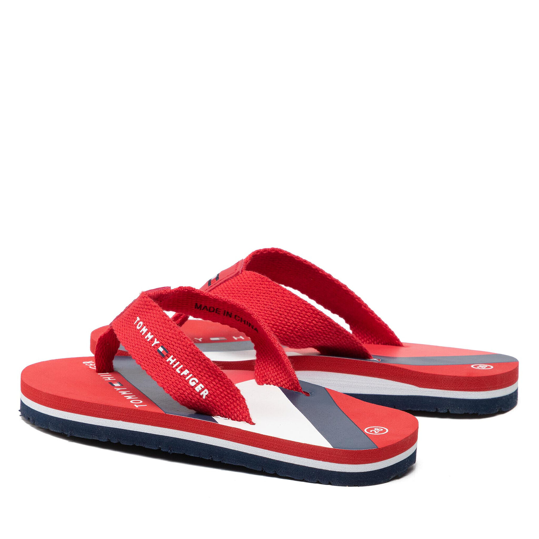 Tommy Hilfiger Джапанки Flag Print Flip Flop T3B8-32267-0058 M Червен - Pepit.bg