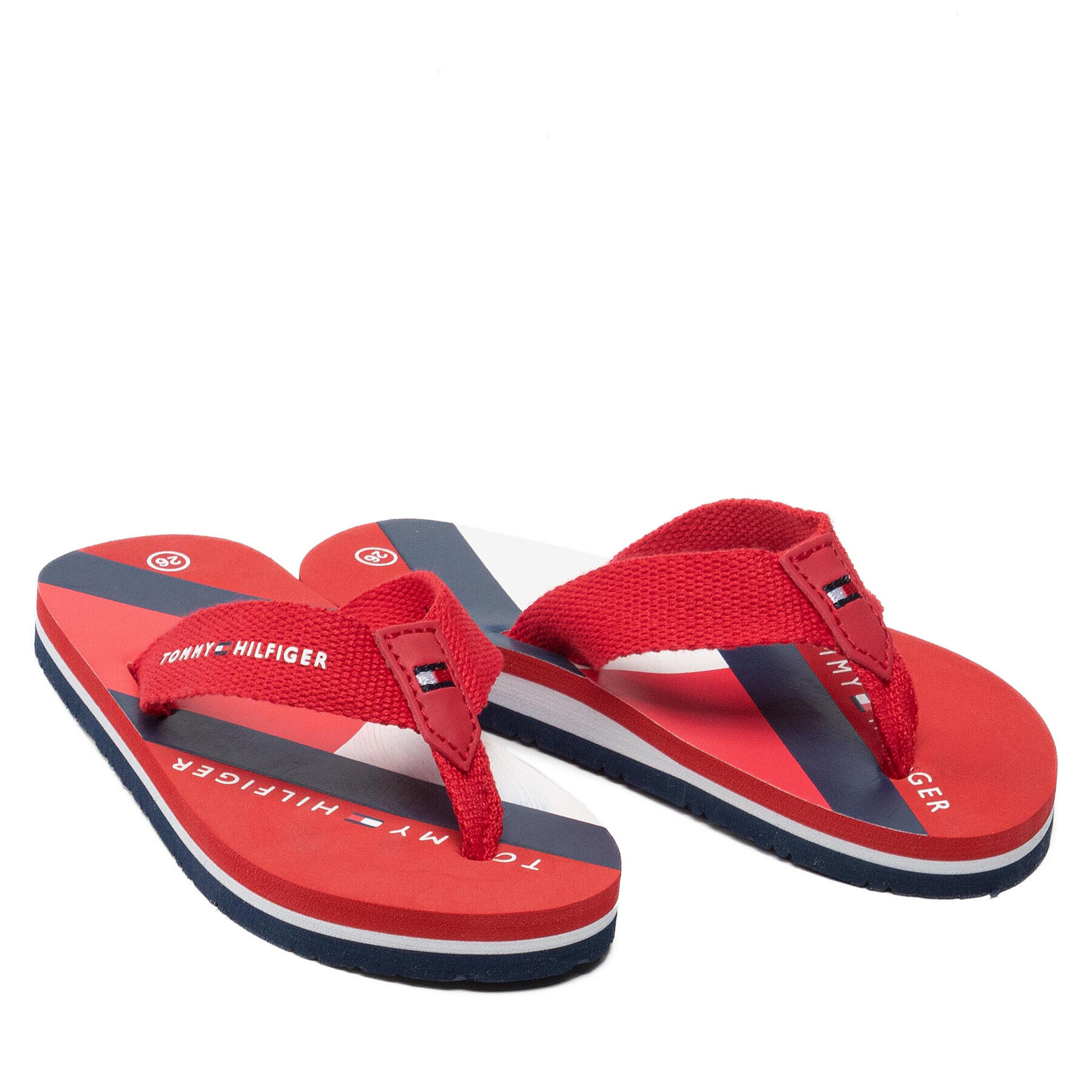 Tommy Hilfiger Джапанки Flag Print Flip Flop T3B8-32267-0058 M Червен - Pepit.bg