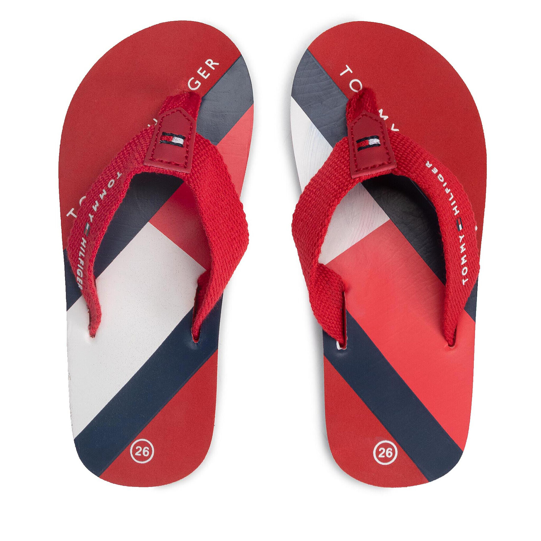 Tommy Hilfiger Джапанки Flag Print Flip Flop T3B8-32267-0058 M Червен - Pepit.bg