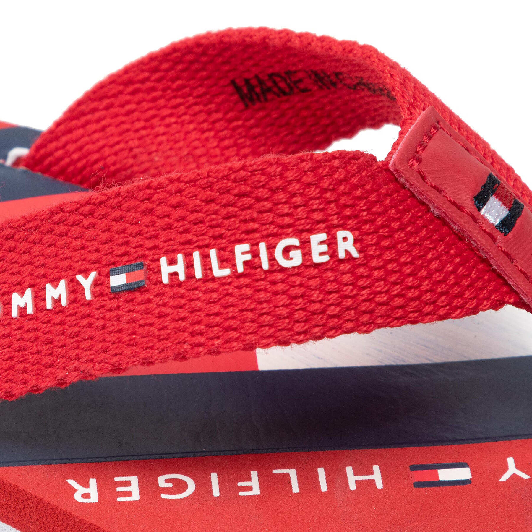 Tommy Hilfiger Джапанки Flag Print Flip Flop T3B8-32267-0058 M Червен - Pepit.bg