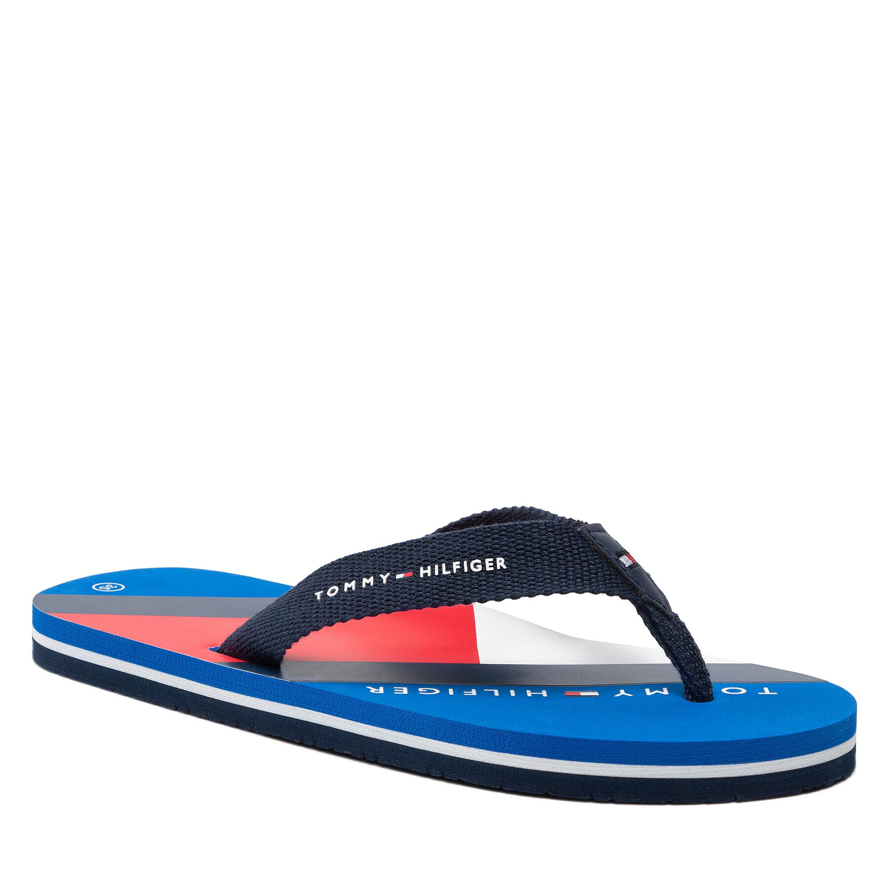 Tommy Hilfiger Джапанки Flag Print Flip Flop T3B8-32267-0058 S Тъмносин - Pepit.bg