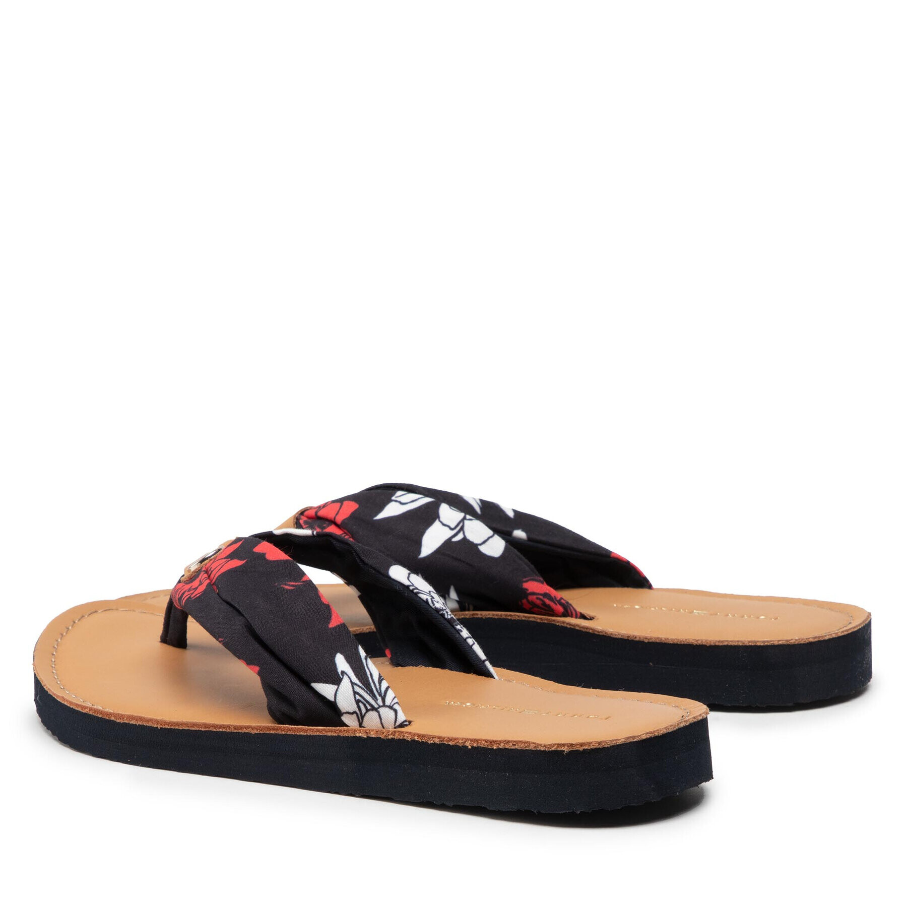 Tommy Hilfiger Джапанки Flower Print Flat Beach Sandal FW0FW06422 Тъмносин - Pepit.bg