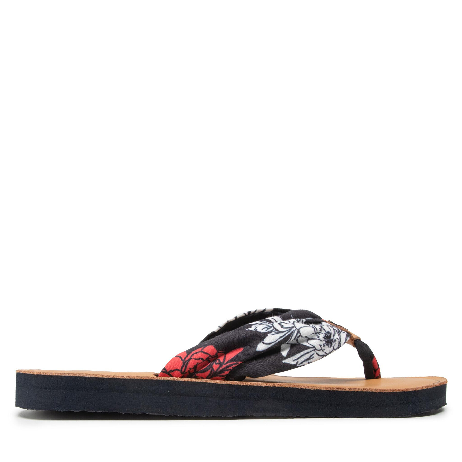 Tommy Hilfiger Джапанки Flower Print Flat Beach Sandal FW0FW06422 Тъмносин - Pepit.bg