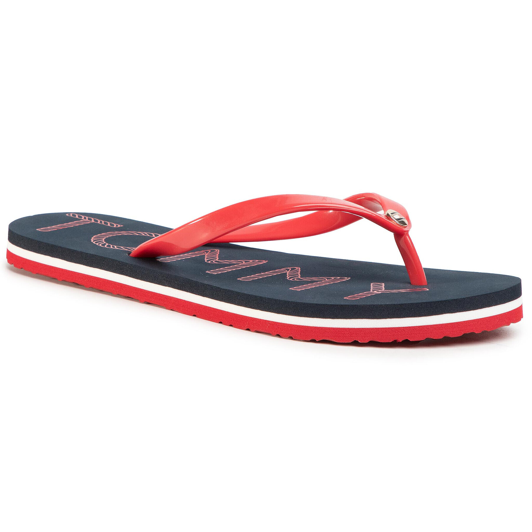 Tommy Hilfiger Джапанки Footbed Flat Beach Sandal FW0FW04793 Червен - Pepit.bg