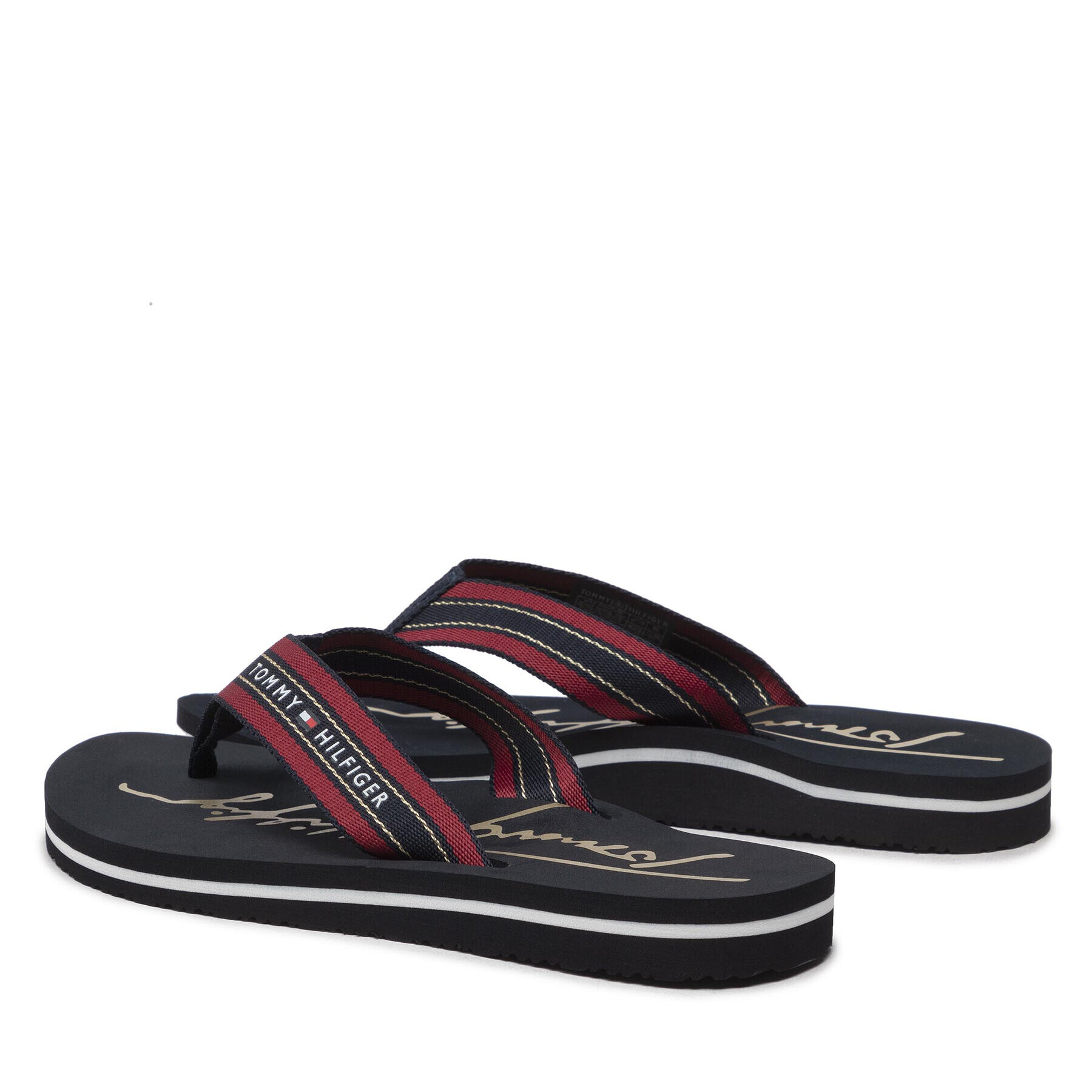 Tommy Hilfiger Джапанки Gold Signature Beach Sandal FW0FW06709 Бордо - Pepit.bg