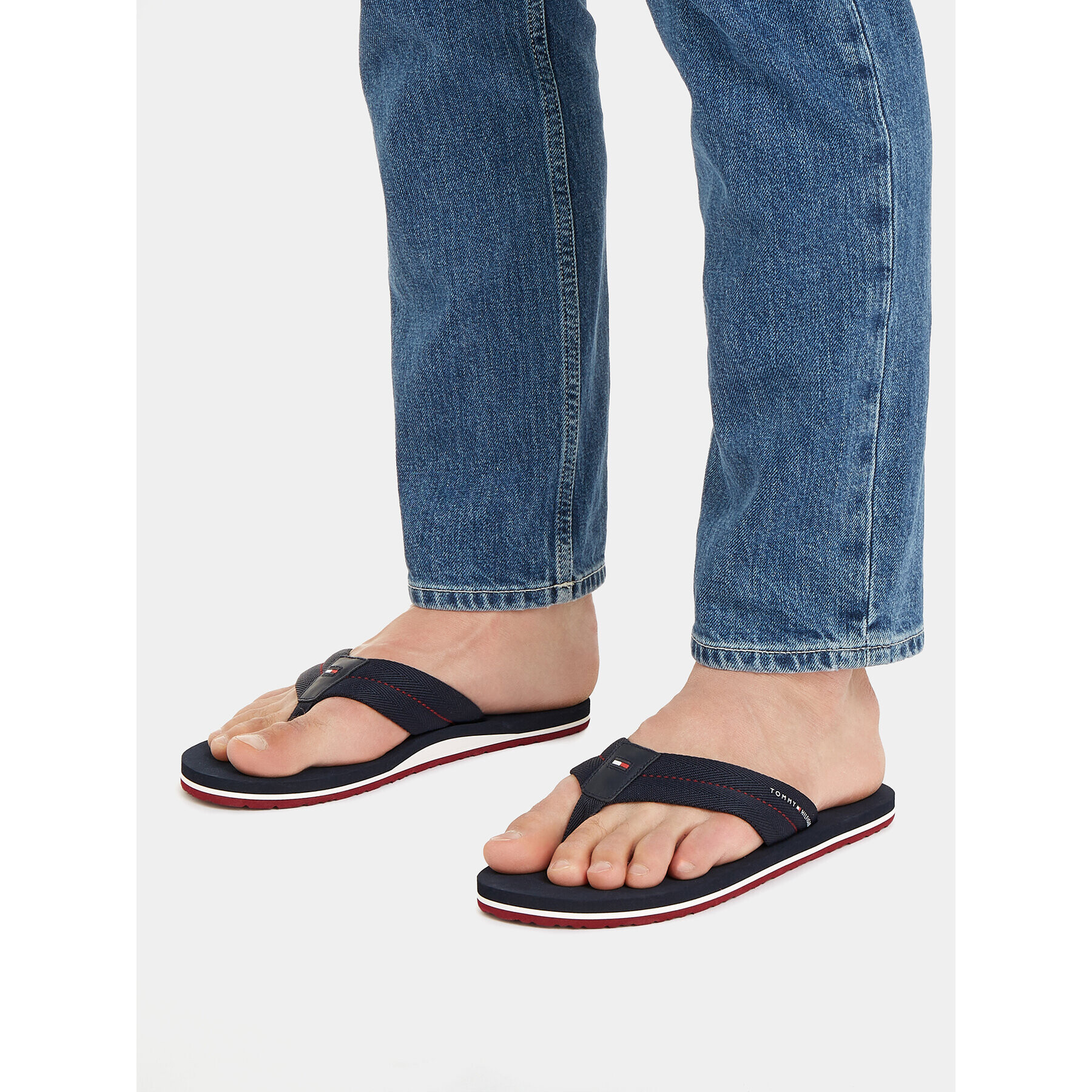 Tommy Hilfiger Джапанки Im Bold Hilfiger Beach Sandal FM0FM04864 Син - Pepit.bg