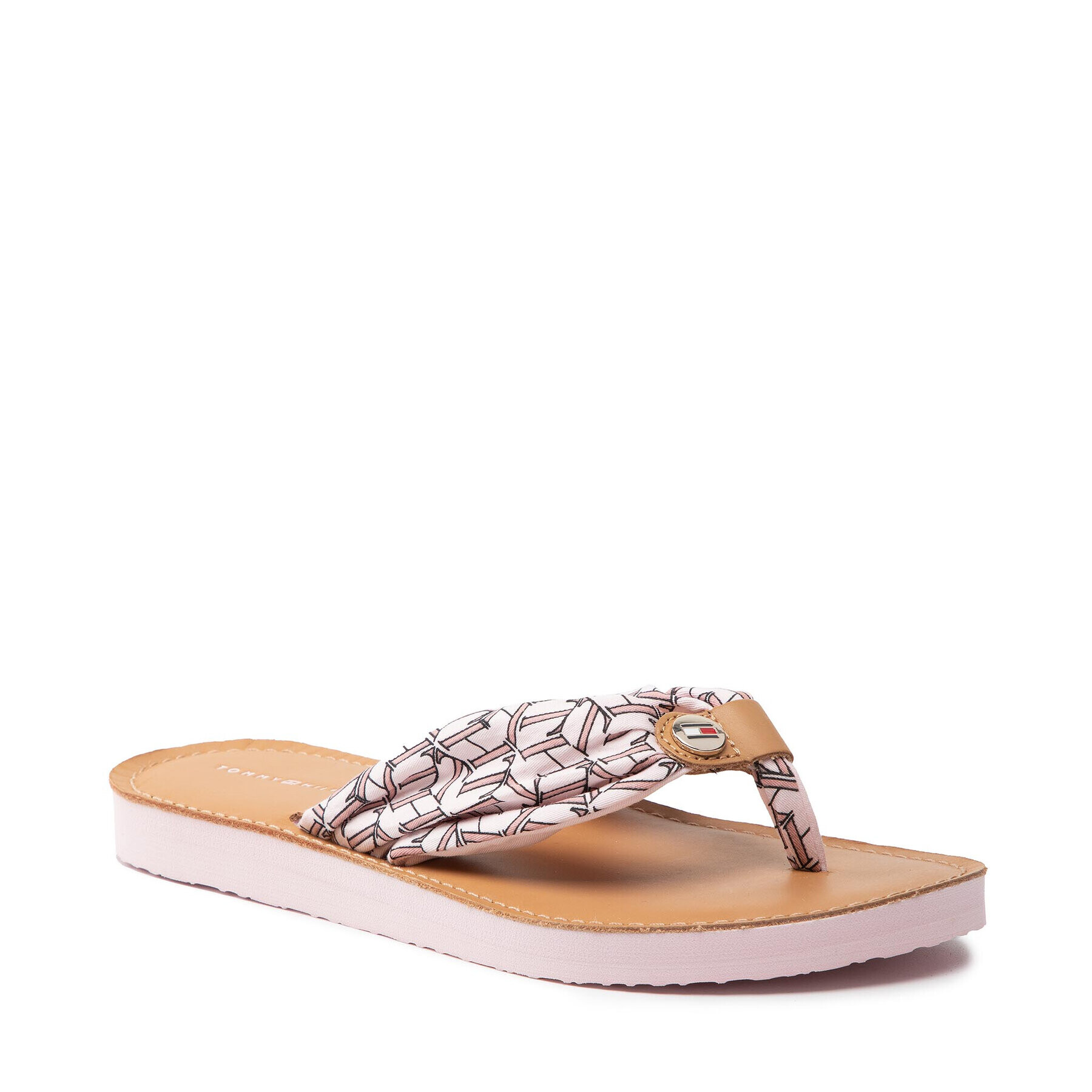 Tommy Hilfiger Джапанки Leather Footbed Beach Sandal FW0FW05675 Розов - Pepit.bg