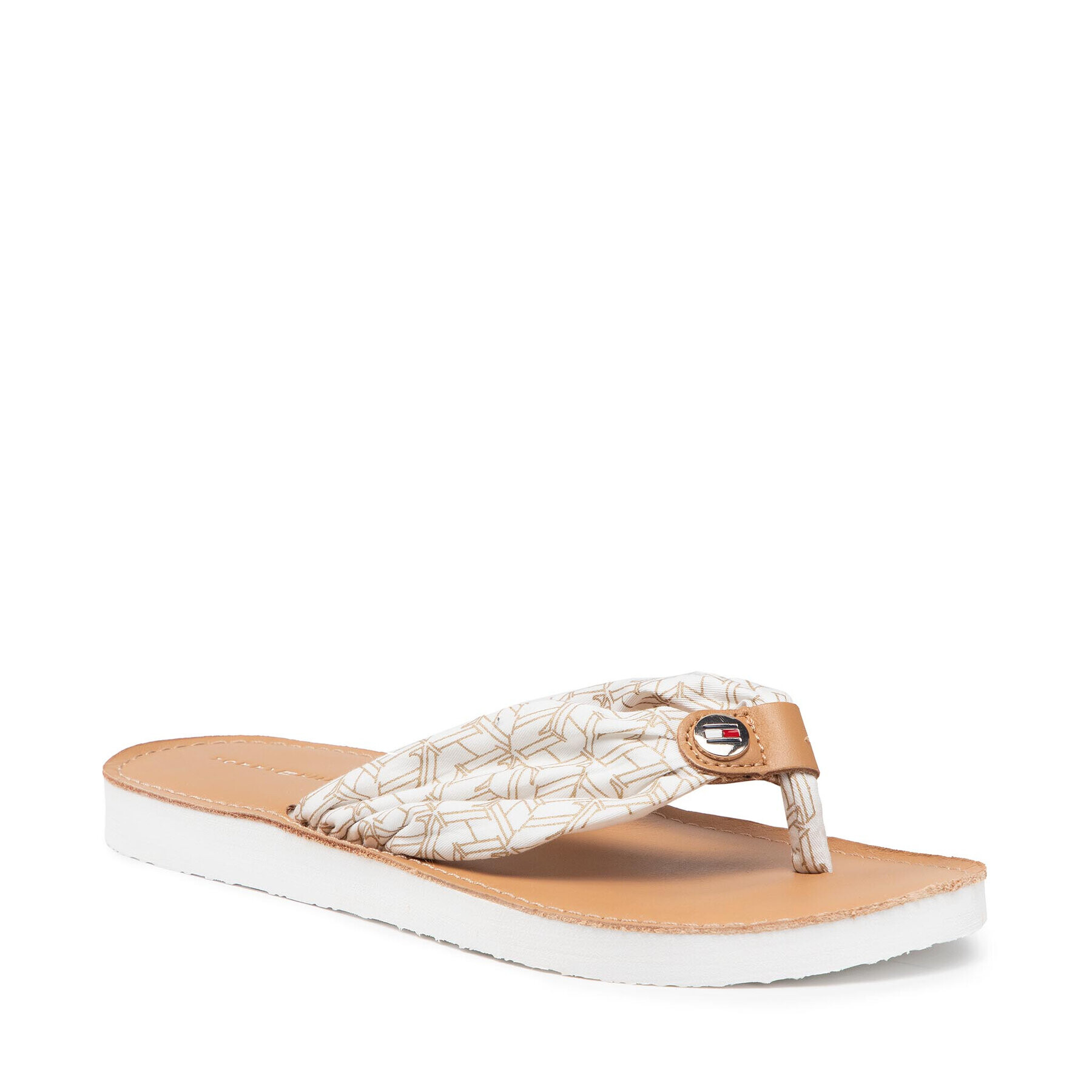 Tommy Hilfiger Джапанки Leather Footbed Th Beach Sandal FW0FW05659 Бял - Pepit.bg