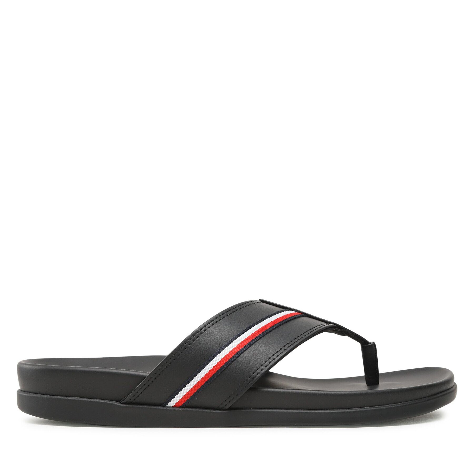 Tommy Hilfiger Джапанки Leather Toe Post Sandal FM0FM04460 Черен - Pepit.bg