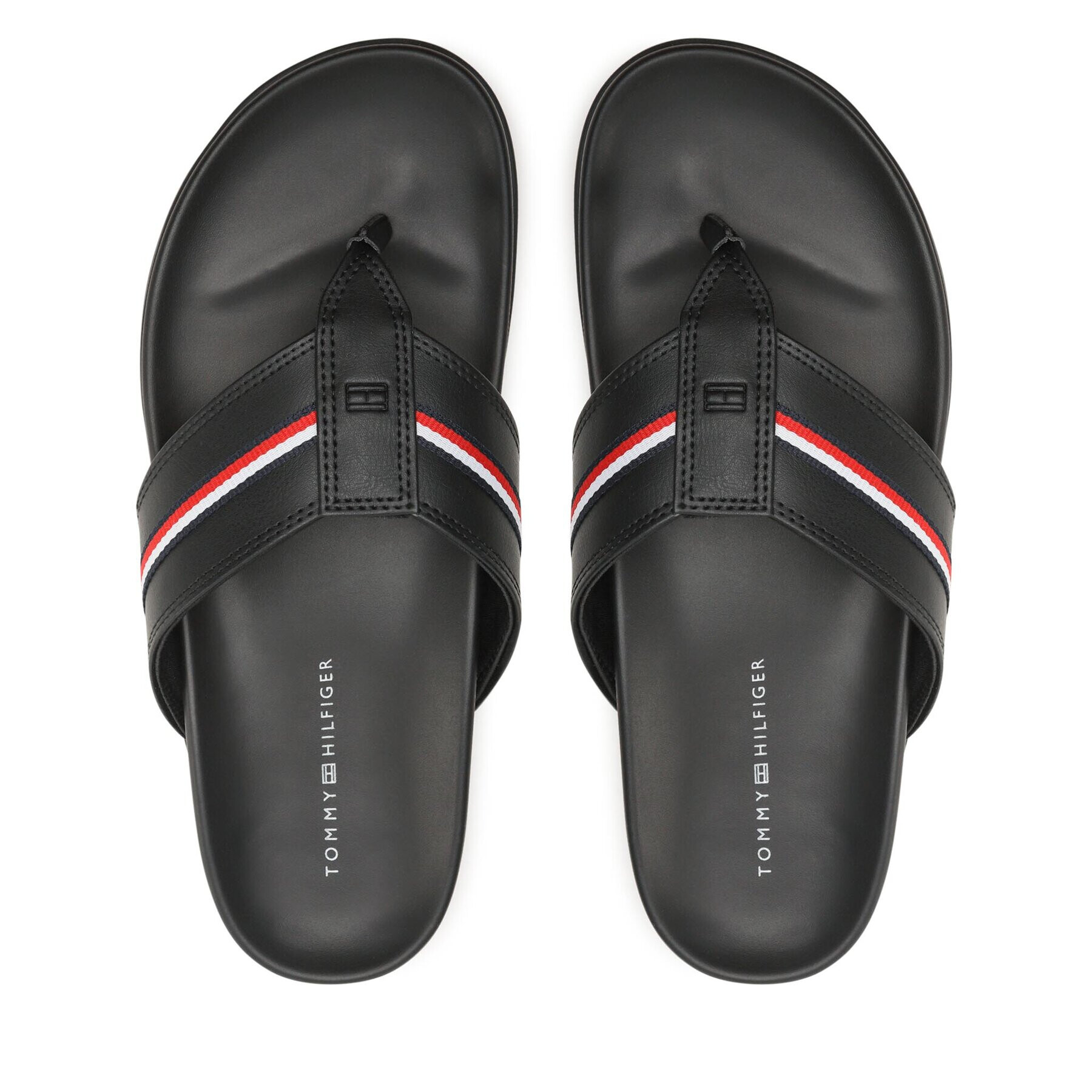 Tommy Hilfiger Джапанки Leather Toe Post Sandal FM0FM04460 Черен - Pepit.bg