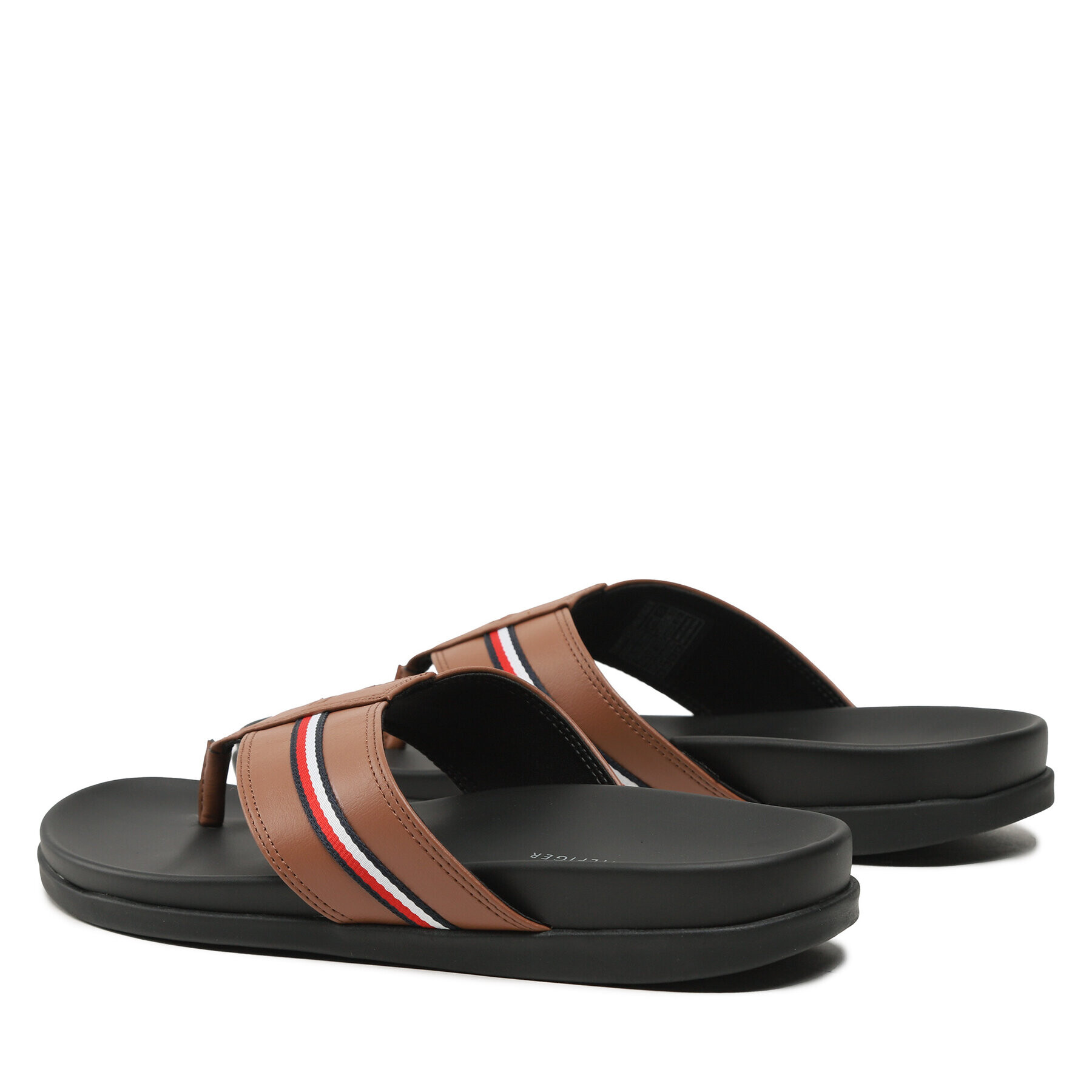 Tommy Hilfiger Джапанки Leather Toe Post Sandal FM0FM04460 Кафяв - Pepit.bg