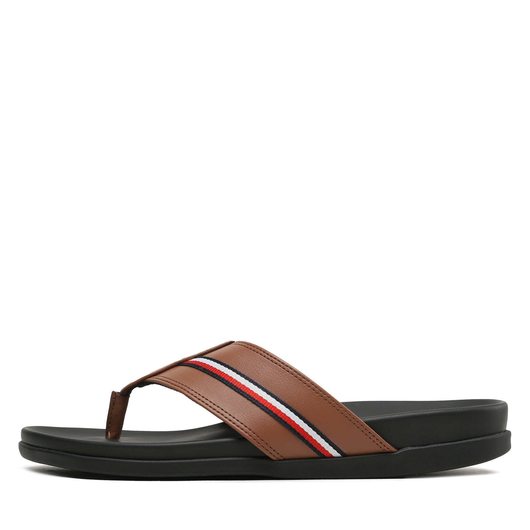 Tommy Hilfiger Джапанки Leather Toe Post Sandal FM0FM04460 Кафяв - Pepit.bg