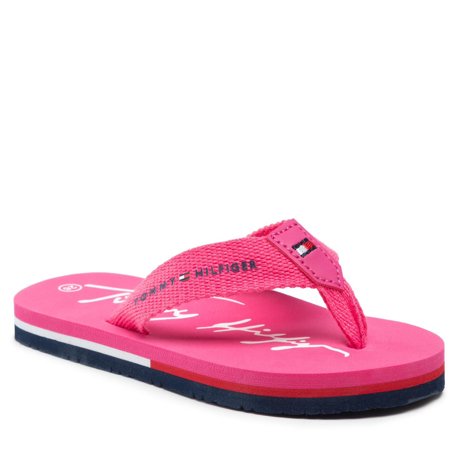 Tommy Hilfiger Джапанки Logo Print Flip Flop T3A8-32190-0058 M Розов - Pepit.bg