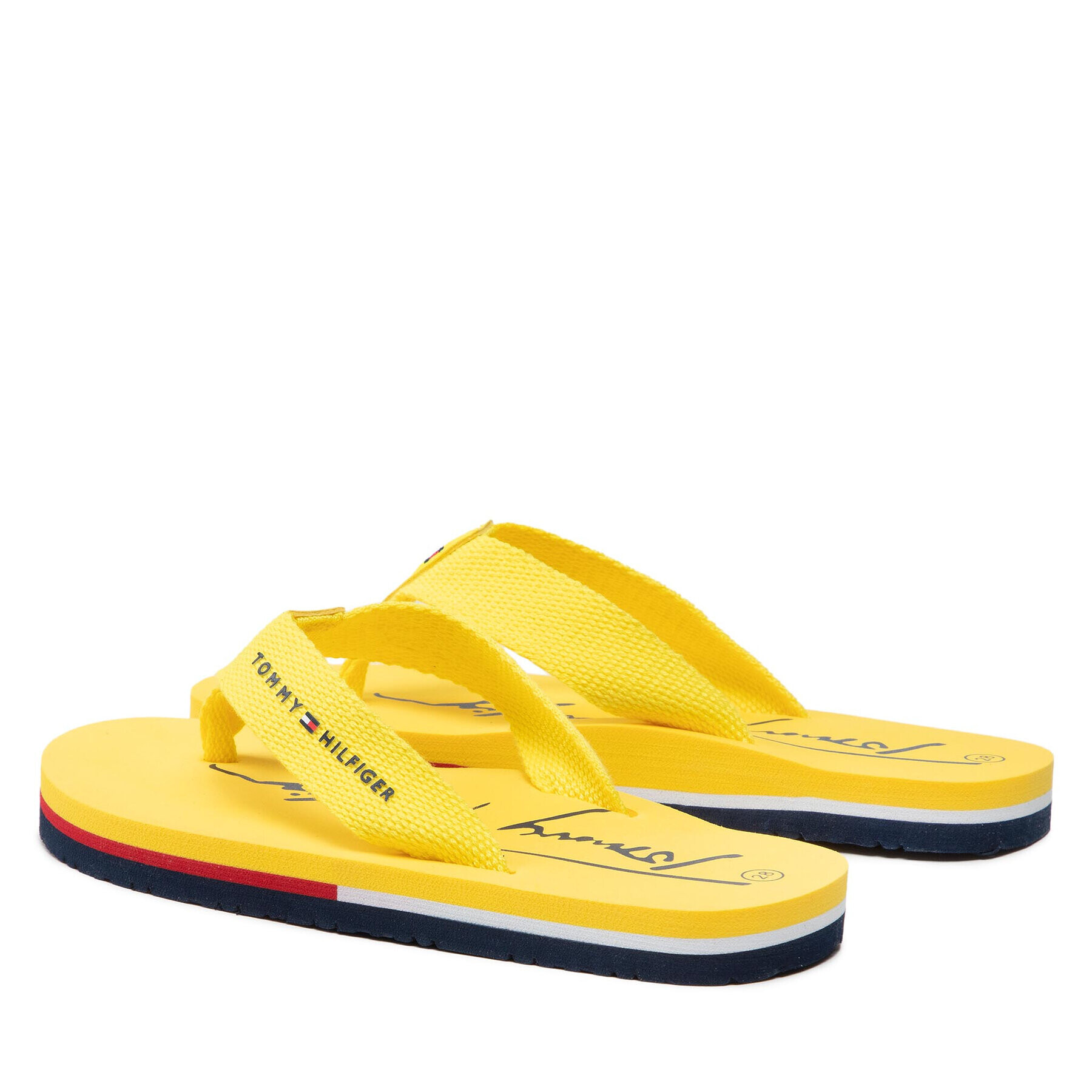 Tommy Hilfiger Джапанки Logo Print Flip Flop T3A8-32190-0058 M Жълт - Pepit.bg