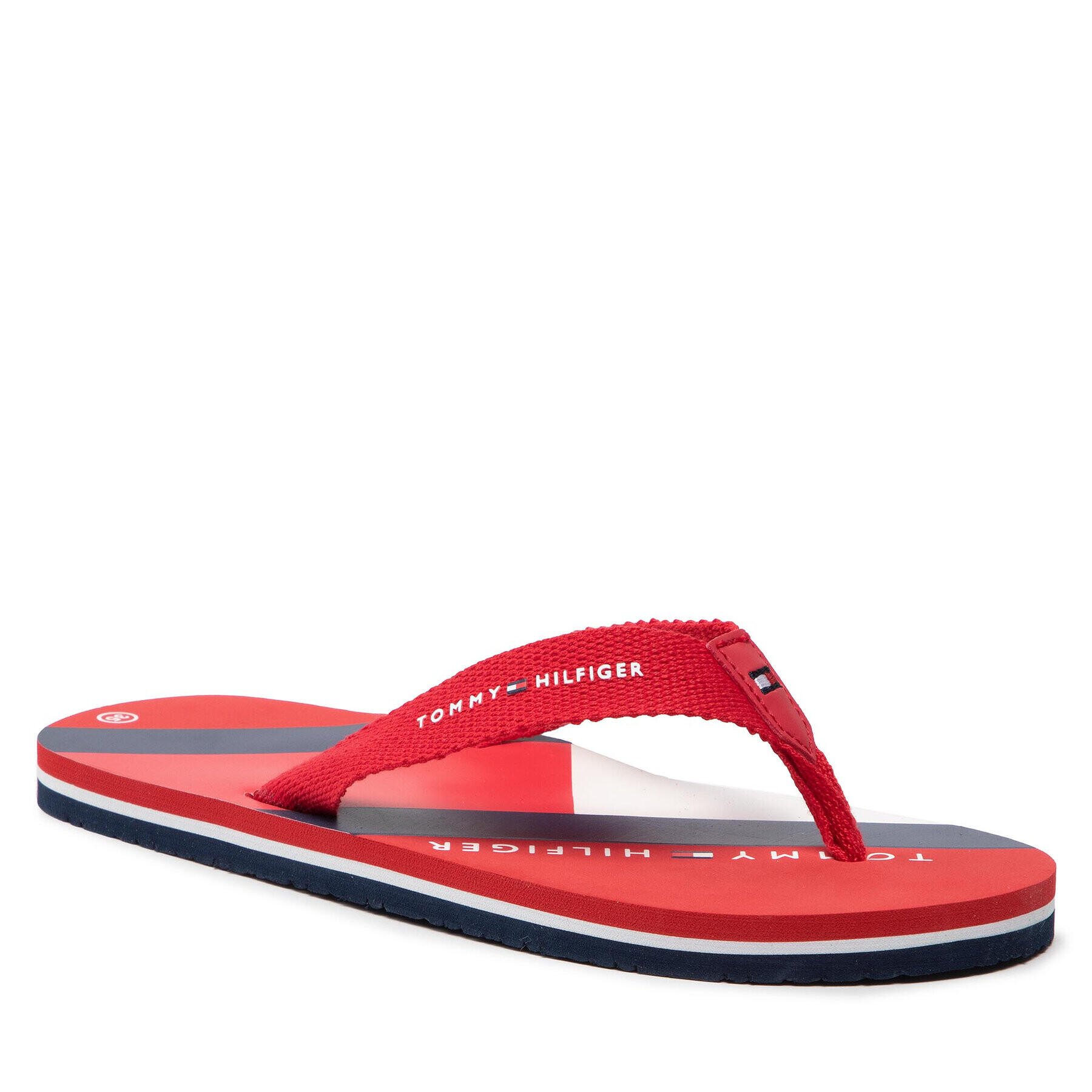 Tommy Hilfiger Джапанки Logo Print Flip Flop T3A8-32190-0058 S Червен - Pepit.bg